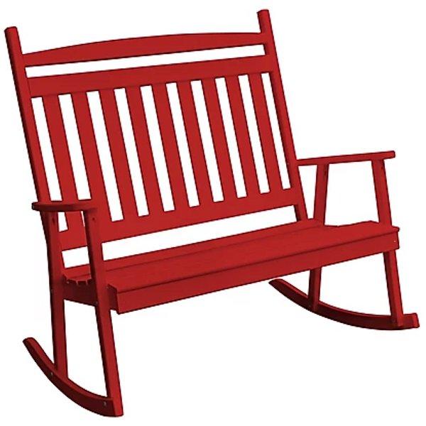Premium Yellow Pine Double Classic Porch Rocker - Comfortable Outdoor Rocking Chair for Patio, Garden & Front Porch Relaxation