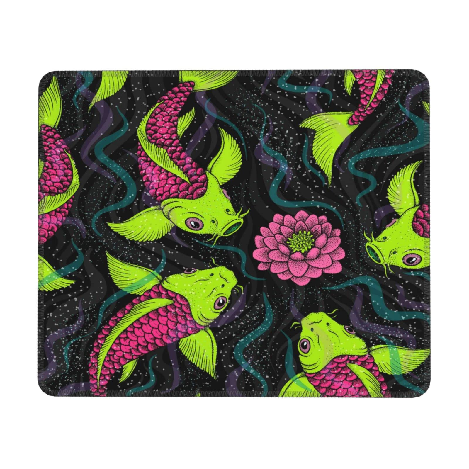 Japanese Style Koi Fish Mouse Pad - Non-Slip Rubber Base with Stitched Edge - Large Gaming & Office Desk Mat for Computer, Laptop, PC - Perfect for Work, Gaming & Home Office Decor