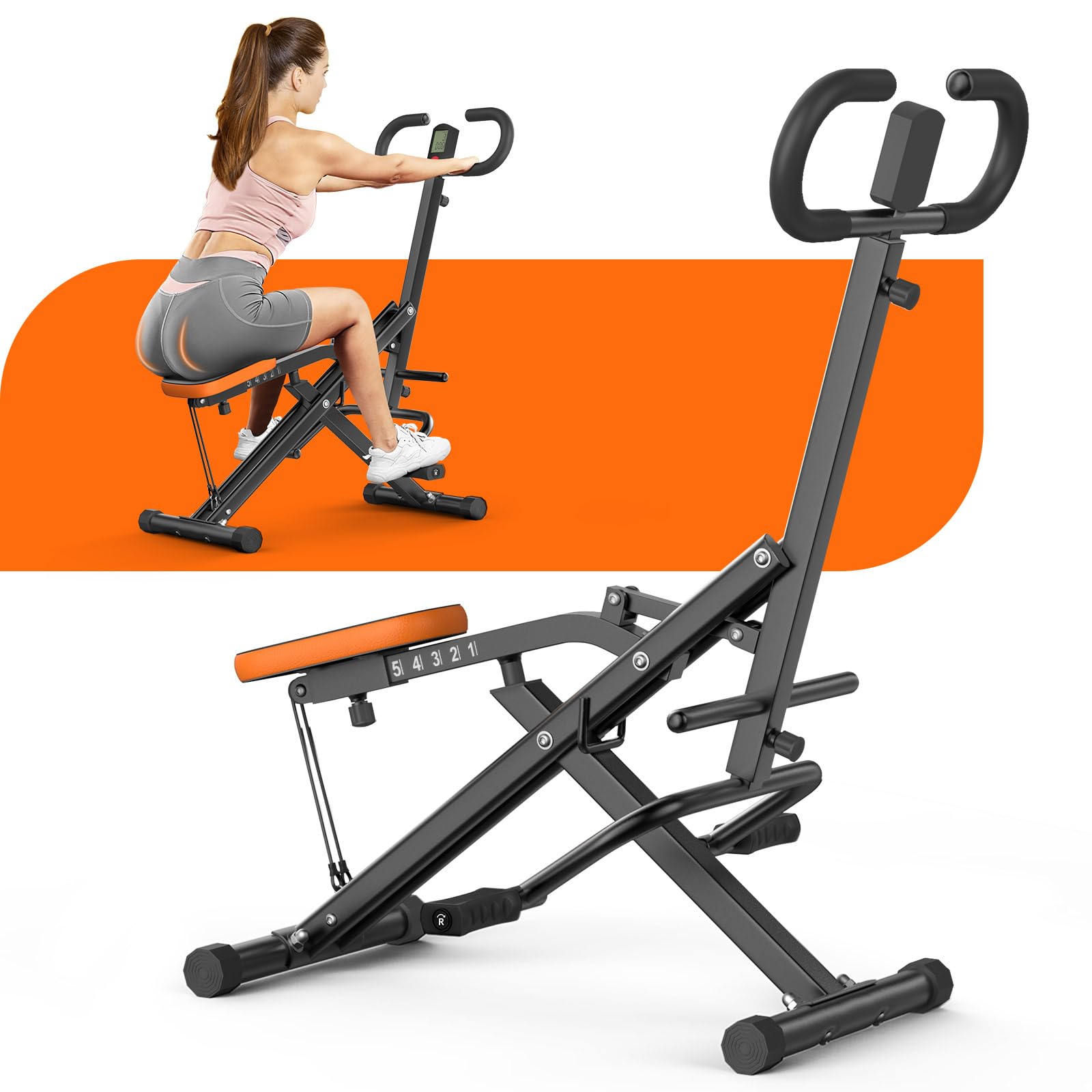 Dskeuzeew Squat Machine with LCD Monitor - 330 Lbs Capacity Adjustable Resistance Home Gym Equipment for Legs, Glutes & Full Body Workout | Perfect for Home Fitness, Strength Training & Weight Loss