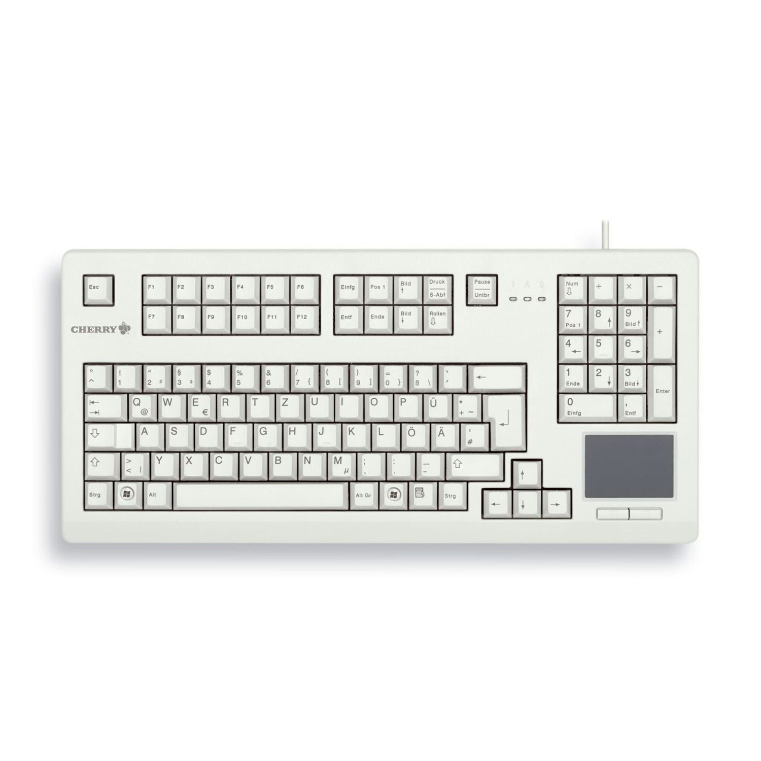 CHERRY G80 11900 Mechanical Keyboard with Touchpad - Ergonomic Design for Office, Gaming & Programming | USB Wired Keyboard for PC, Laptop & Workstation