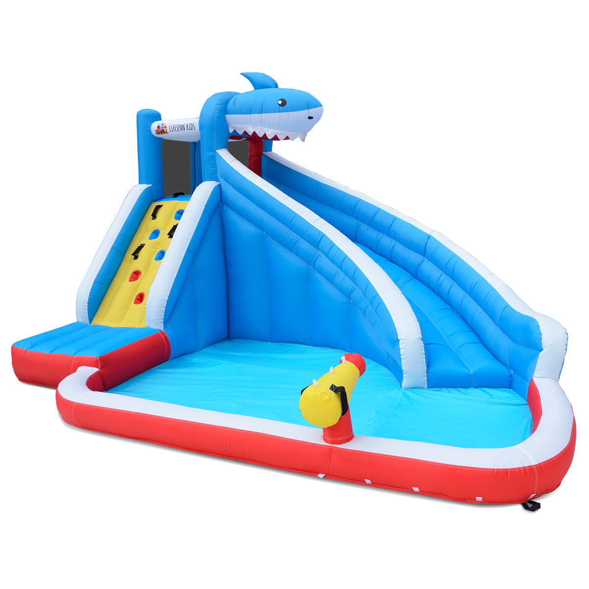 Sharky Slide & Splash Inflatable Water Slide for Kids - Outdoor Backyard Summer Fun, Bounce House & Pool Party Games for Children's Birthday