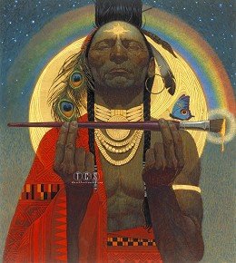 Thomas Blackshear Indian Paint Brush Giclee Canvas Art Print - Native American Wall Decor for Living Room, Bedroom & Office