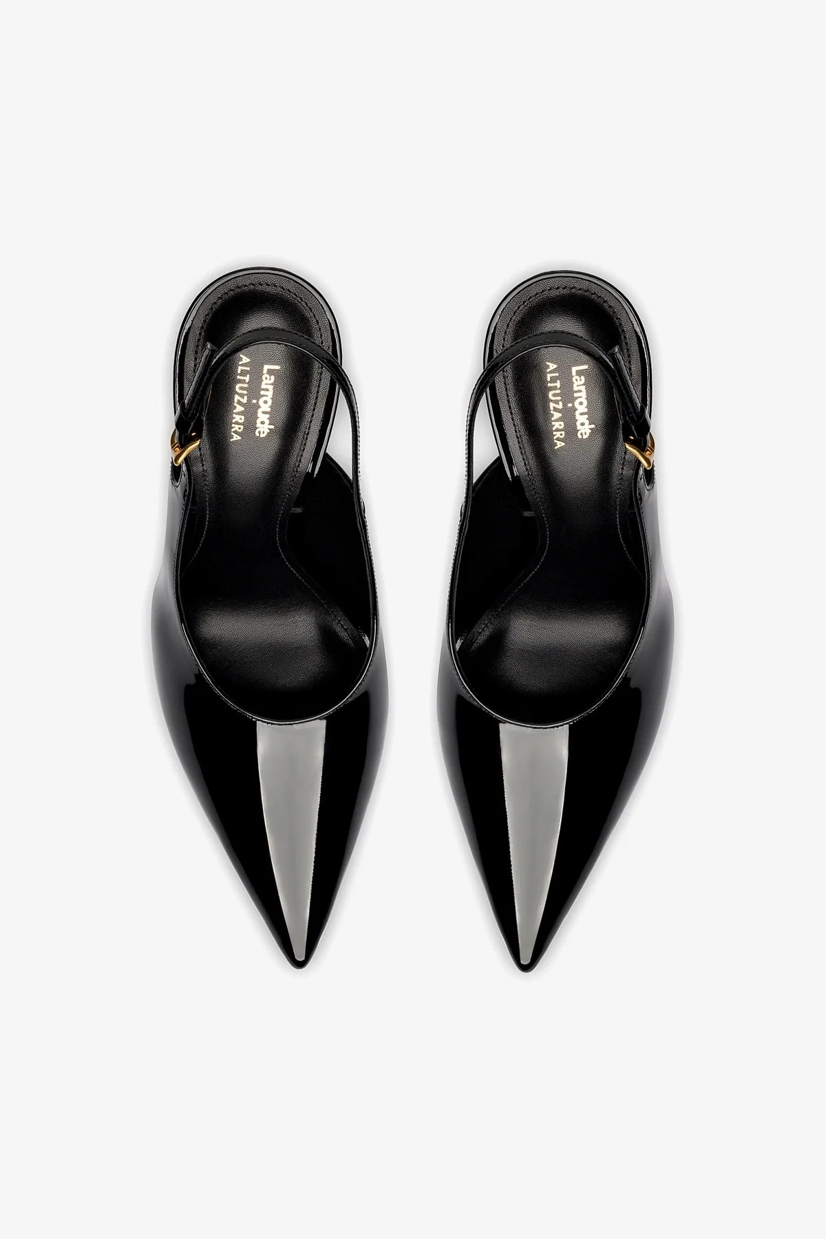 Larroudé x Altuzarra Black Patent Leather Pumps - Elegant High Heel Shoes for Women, Perfect for Office, Parties & Special Occasions