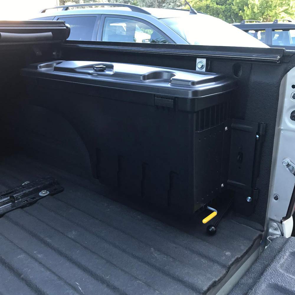 Lockable Passenger Side Truck Storage Box for Chevrolet Silverado & GMC Sierra 1500/2500/3500 HD (2007-2018) - Black Wheel Well Tool Box | Right Rear Installation | Perfect for Road Trips, Camping & Work Site Organization