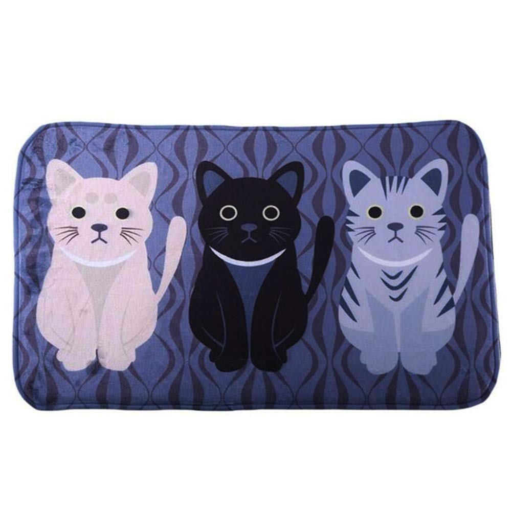 Non-Slip Soft Kitchen Mat & Bath Rug - Anti-Slip Floor Mat with Cute Cat Print, 40x60cm Yellow Home Decor - Perfect for Kitchen, Bathroom, Entryway, and Living Room Areas