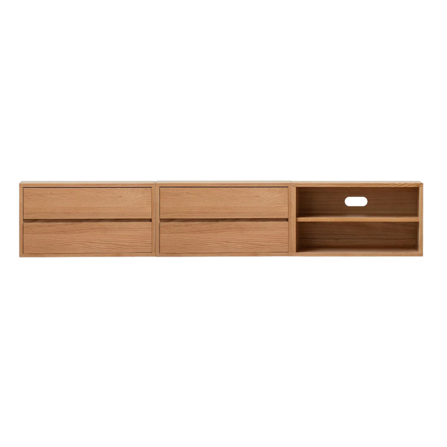 82.7x13.8x15.8 inch / 210x35x40 сm / Natural Wood Color / TV cabinet 3 pcs