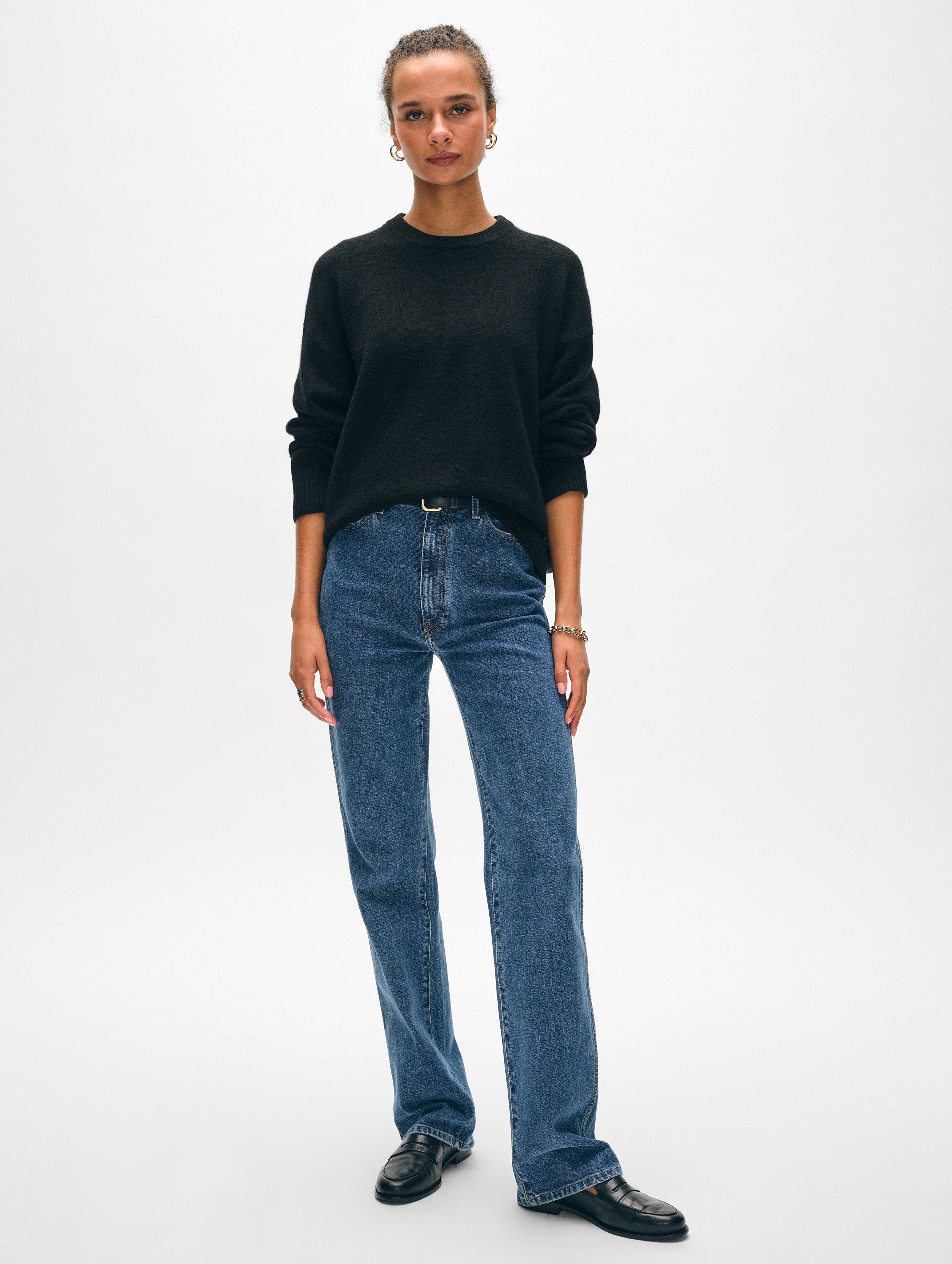 Luxury Cashmere Drop Shoulder Crewneck Sweater for Women - Soft & Warm Winter Pullover - Perfect for Casual Outfits, Office Wear & Holiday Gatherings
