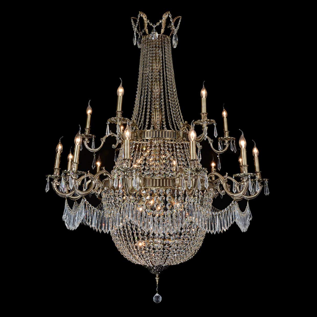 Aico Amini Lighting Summer Palace 30-Light Gold Chandelier - Elegant Dining Room & Living Room Ceiling Light Fixture for Home Decor