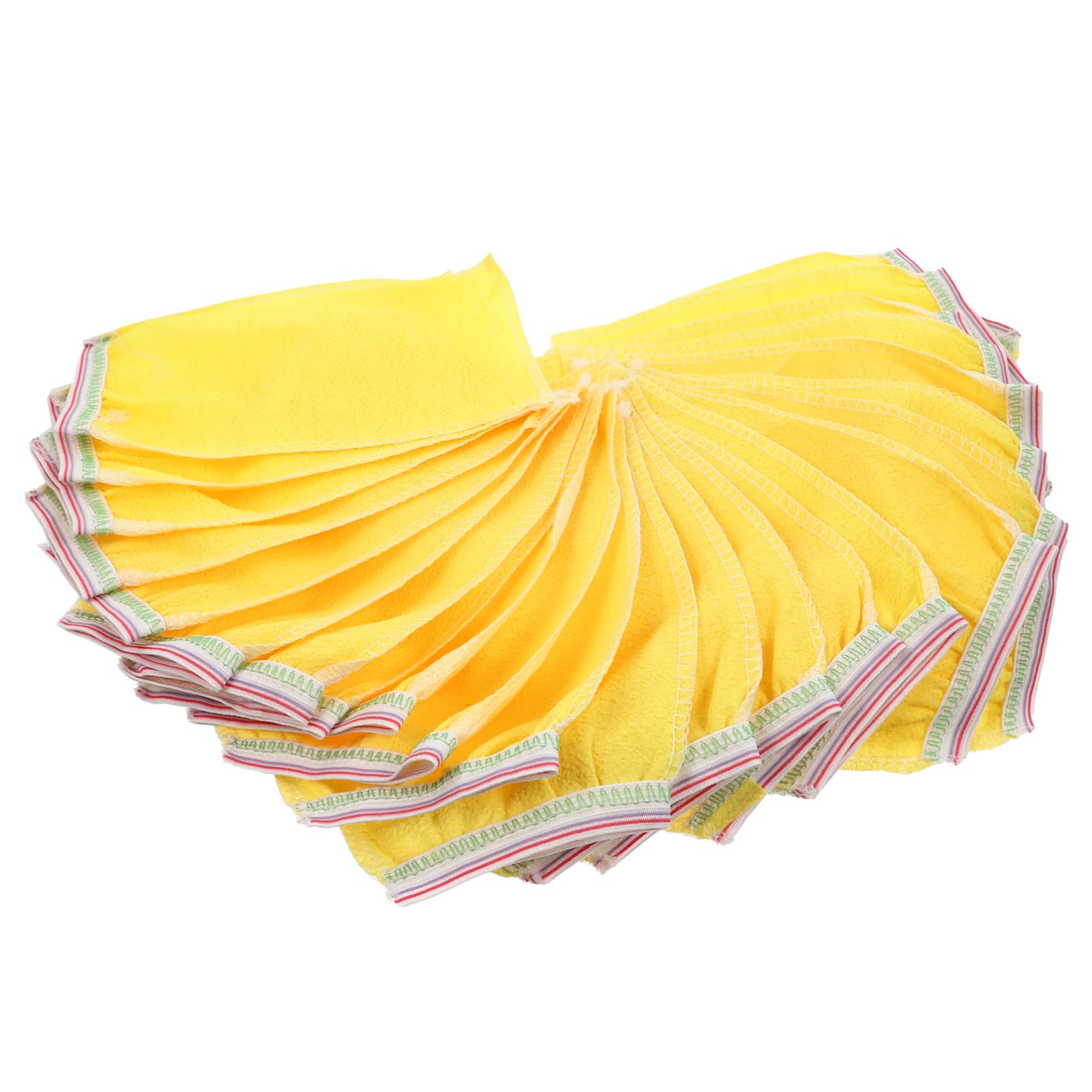 EXCEART 25Pcs Exfoliating Bath Scrubbers - Premium Exfoliating Washcloths for Shower & Spa, Body Scrub Mitts for Dead Skin Removal & Smooth Skin (Yellow) - Perfect for Home Spa Days, Gift Sets & Self-Care Routines