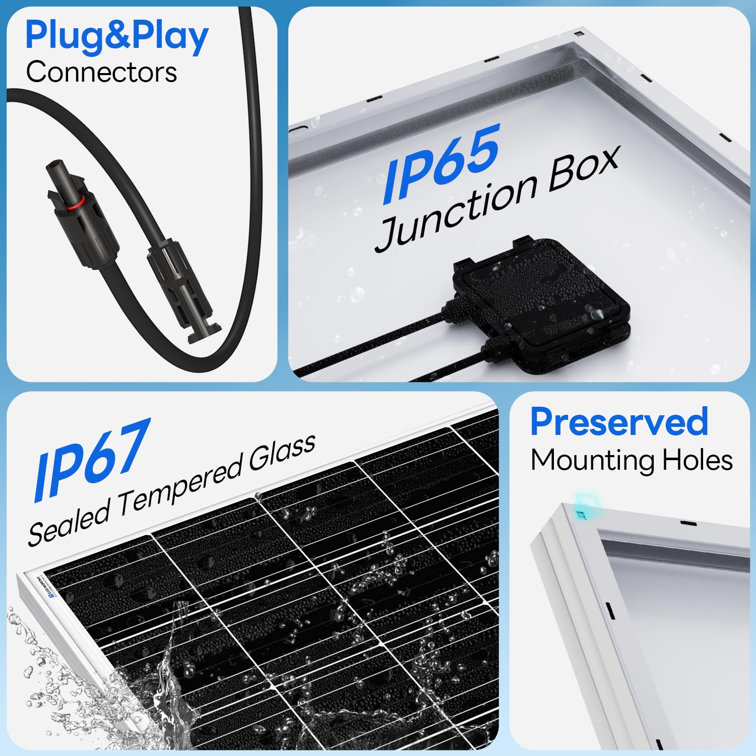 100W Solar Powered Attic Fan with 100W Solar Panel - Roof Ventilation System for Attic, Greenhouse & Shed Cooling - Easy Installation (2-Package Delivery)