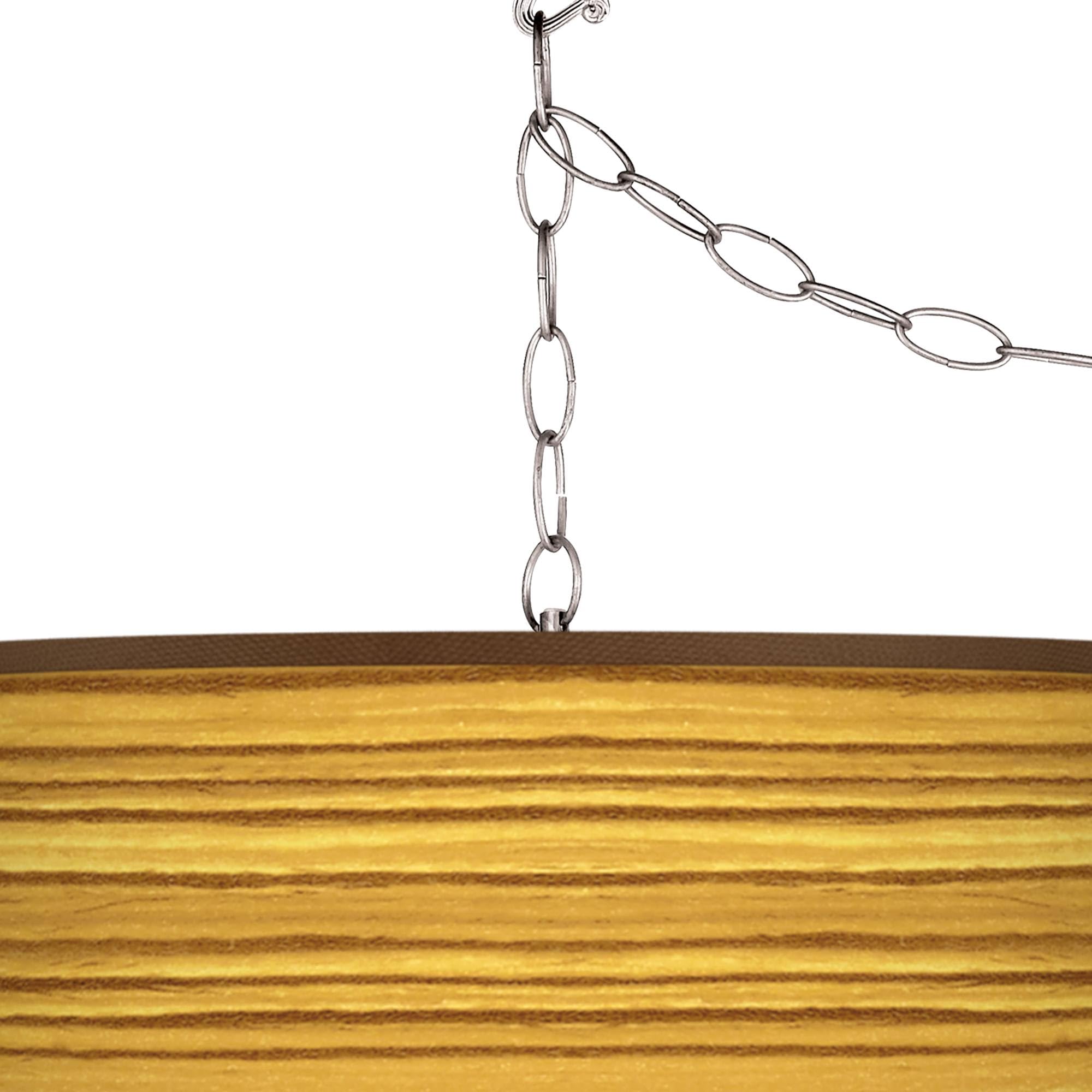 Stylish Tawny Zebrawood Plug-in Swag Pendant Light with Printed Fabric Shade - Perfect for Bedroom, Living Room & Dining Room Lighting