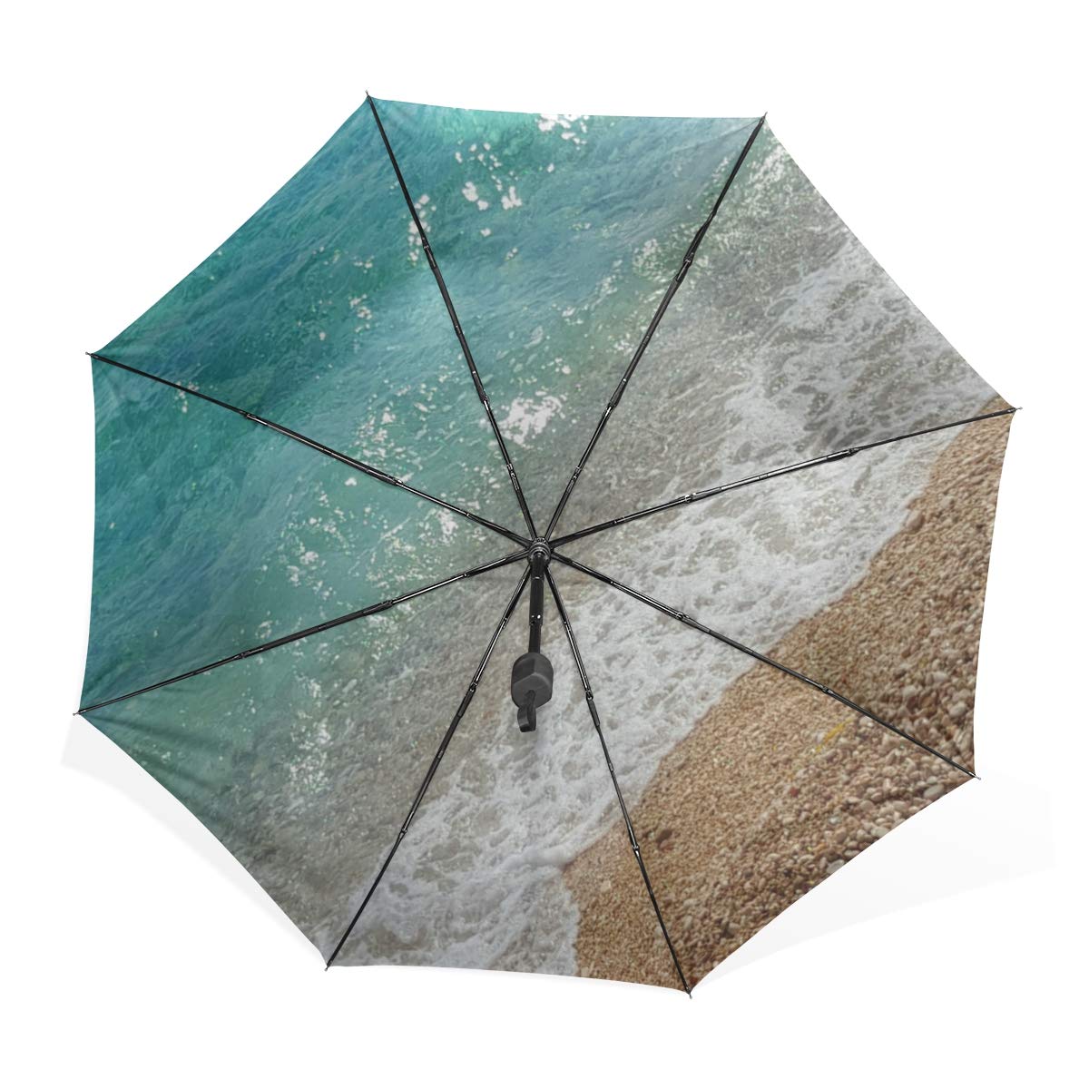 Windproof & Compact Travel Umbrella - 3-Fold Portable Sun & Rain Protection for Beach, Hiking & Outdoor Activities | Lightweight & Durable Design
