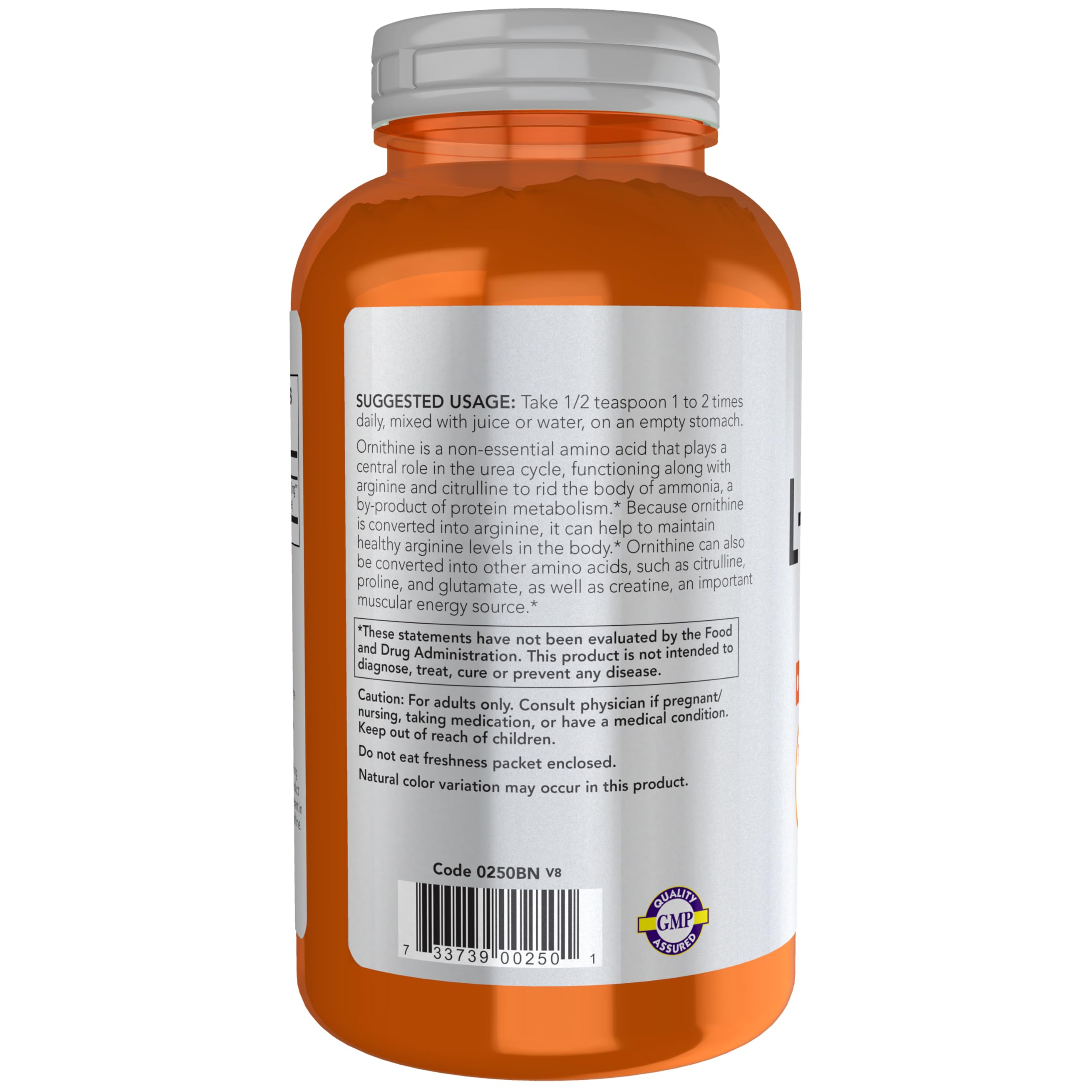 NOW Foods L-Ornithine Powder 8oz - Sports Nutrition Supplement for Protein Metabolism & Urea Detox - Pure Amino Acid Formula for Athletes & Fitness Enthusiasts - Supports Muscle Recovery & Liver Health