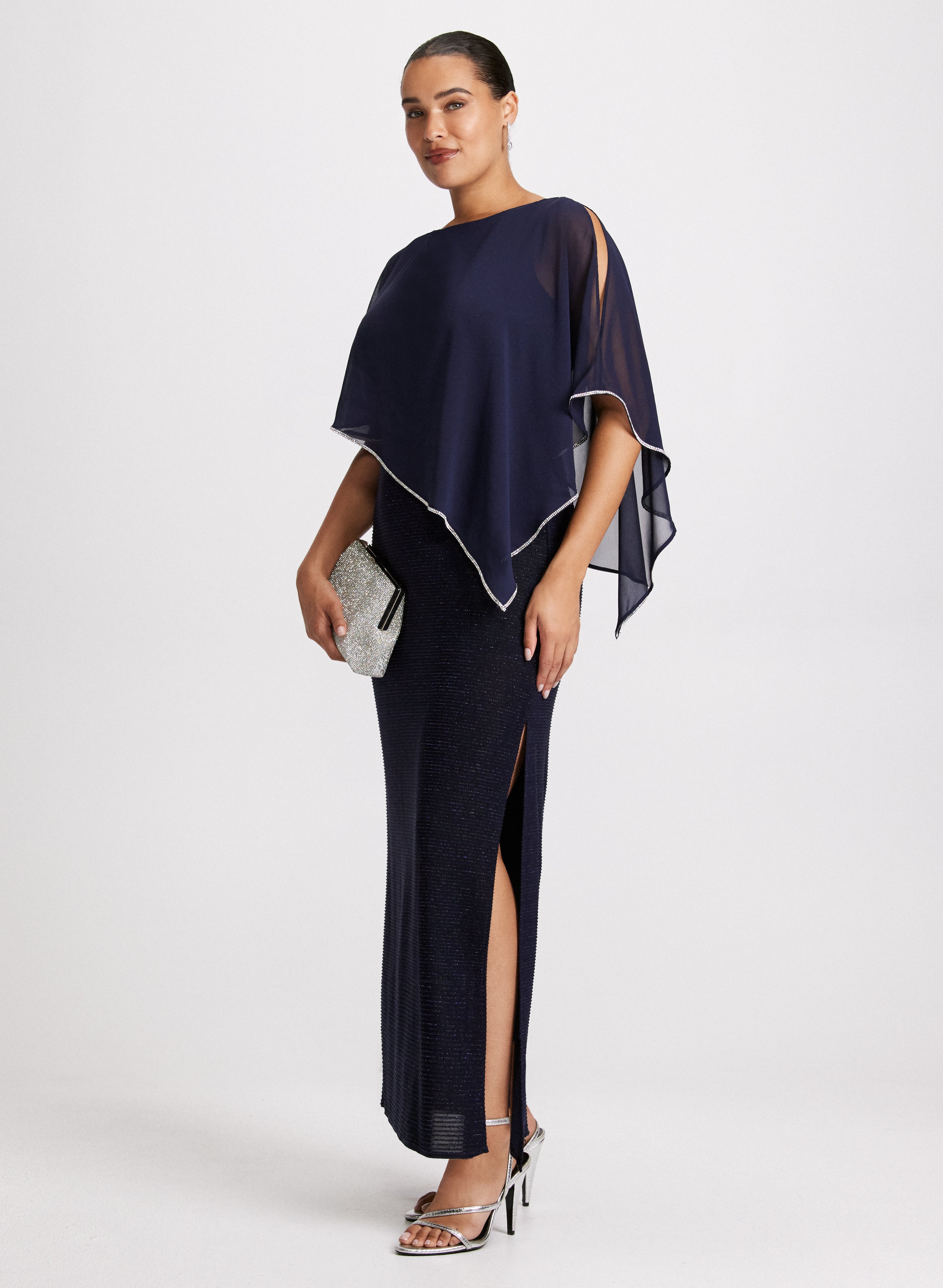 Elegant Asymmetric Poncho Maxi Dress for Women - Boho Chic Long Flowy Dress for Casual & Party Wear - Perfect for Beach, Vacation, and Evening Events
