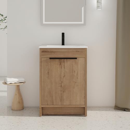 Light Oak + White,24 Inch