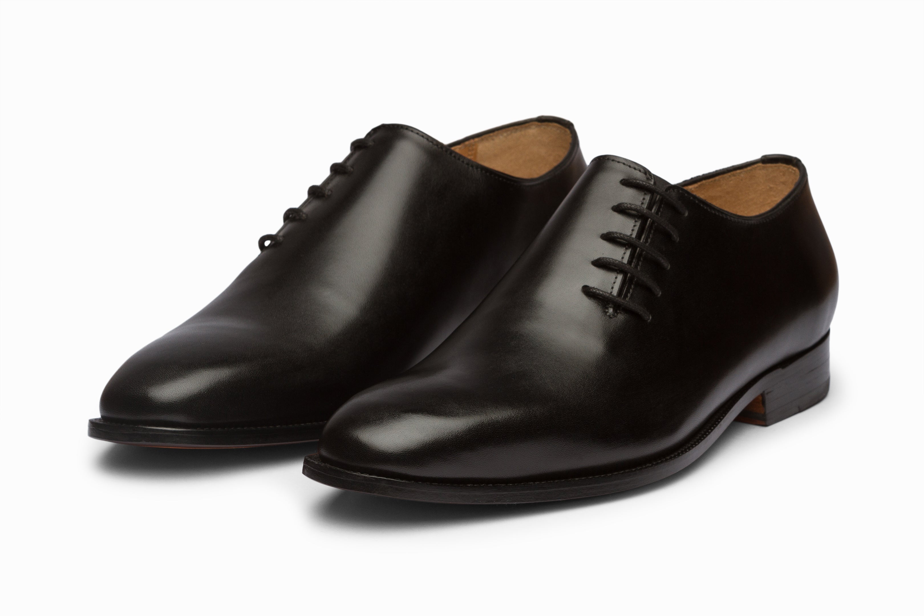 Premium Black Wholecut Oxford Dress Shoes with Side Lacing - Classic Formal & Business Attire for Men
