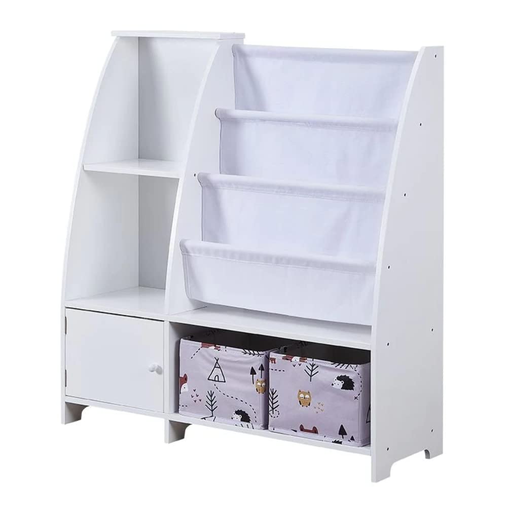 Victoria Kids Bookcase with Toy Storage & Funnel - Sturdy Wooden Bookshelf for Children's Room, Nursery, Playroom - Perfect for Organizing Books, Toys, and Decor