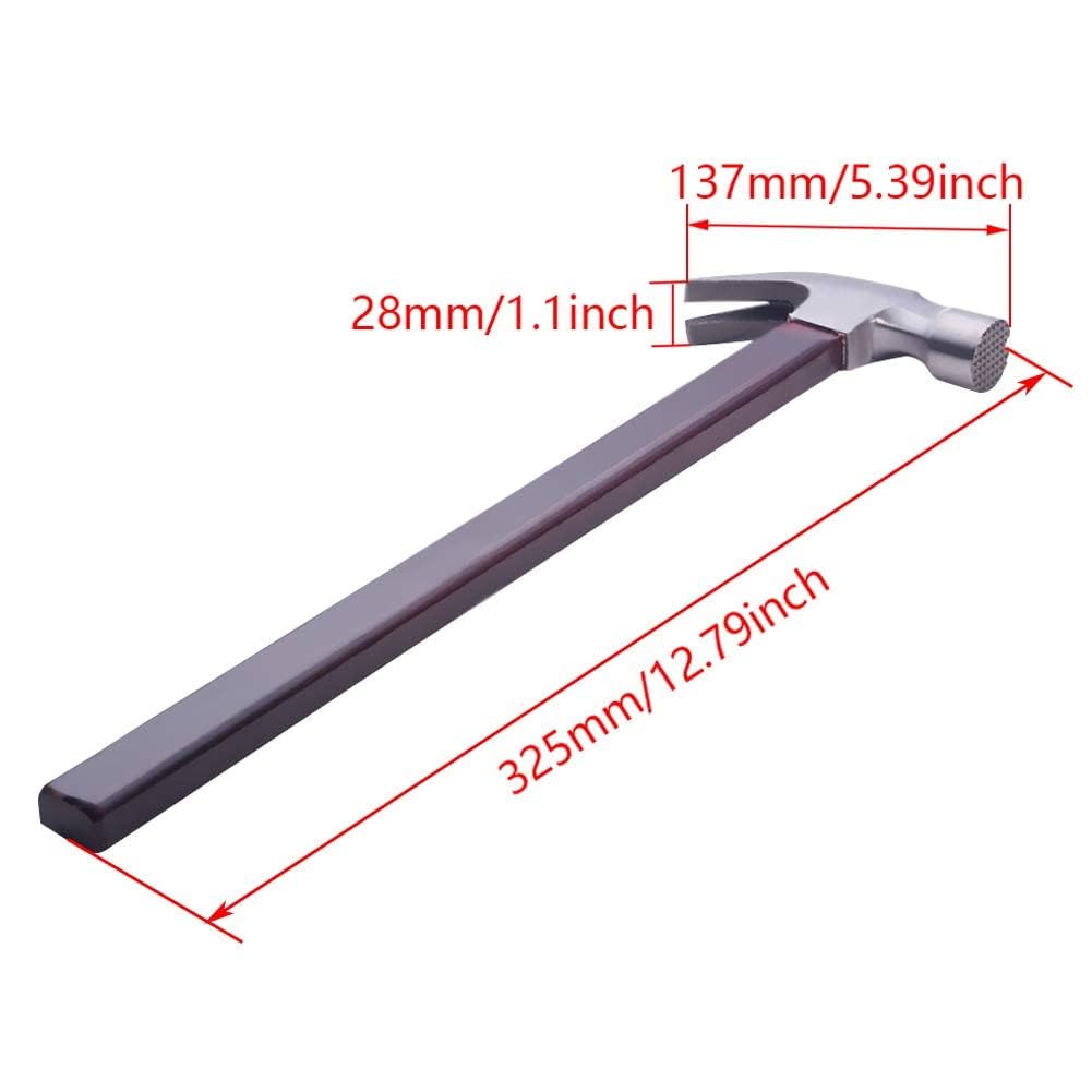 8.8oz Magnetic Anti-Slip Curved Claw Hammer with Wooden Handle - Heavy Duty Framing Tool for Carpentry, Construction & DIY Projects - Perfect for Nail Pulling, Woodworking & Home Repairs (1-Piece)