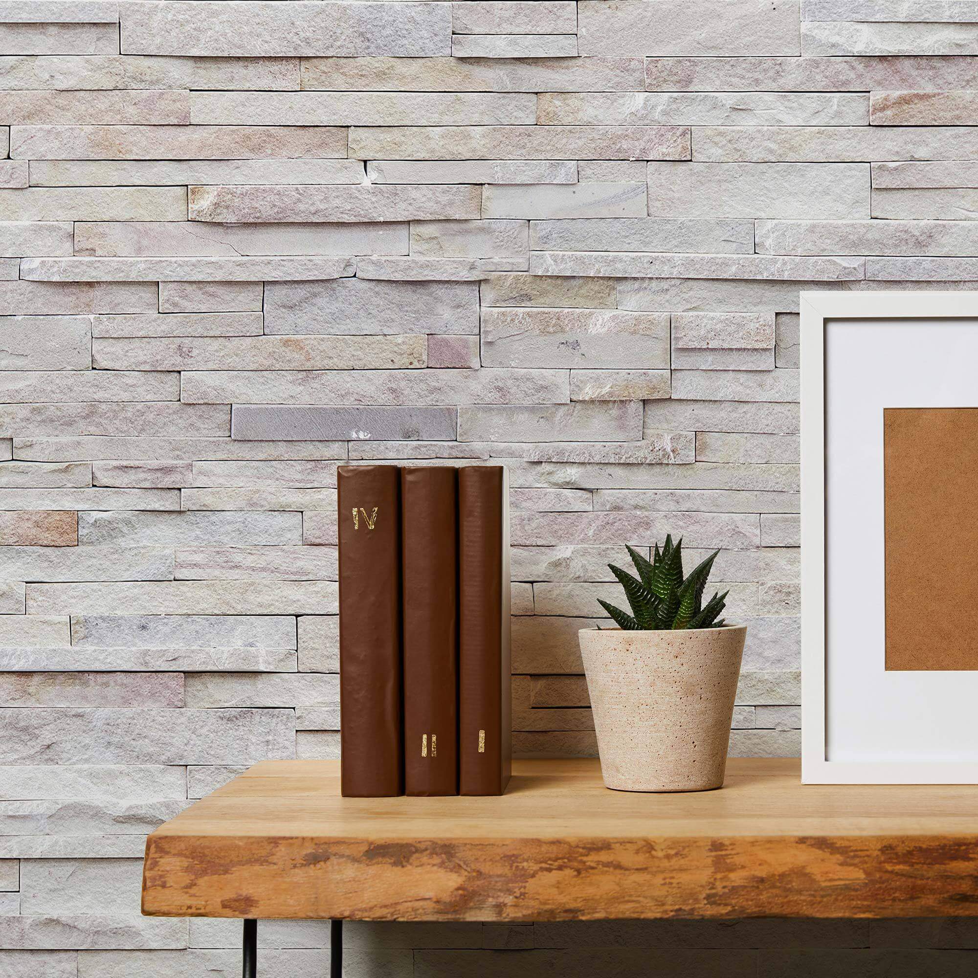 Beige Faux Stone Peel and Stick Removable Wallpaper - Self-Adhesive Decorative Wall Covering for Home & Office Renovation - Perfect for Bedrooms, Living Rooms, and Accent Walls