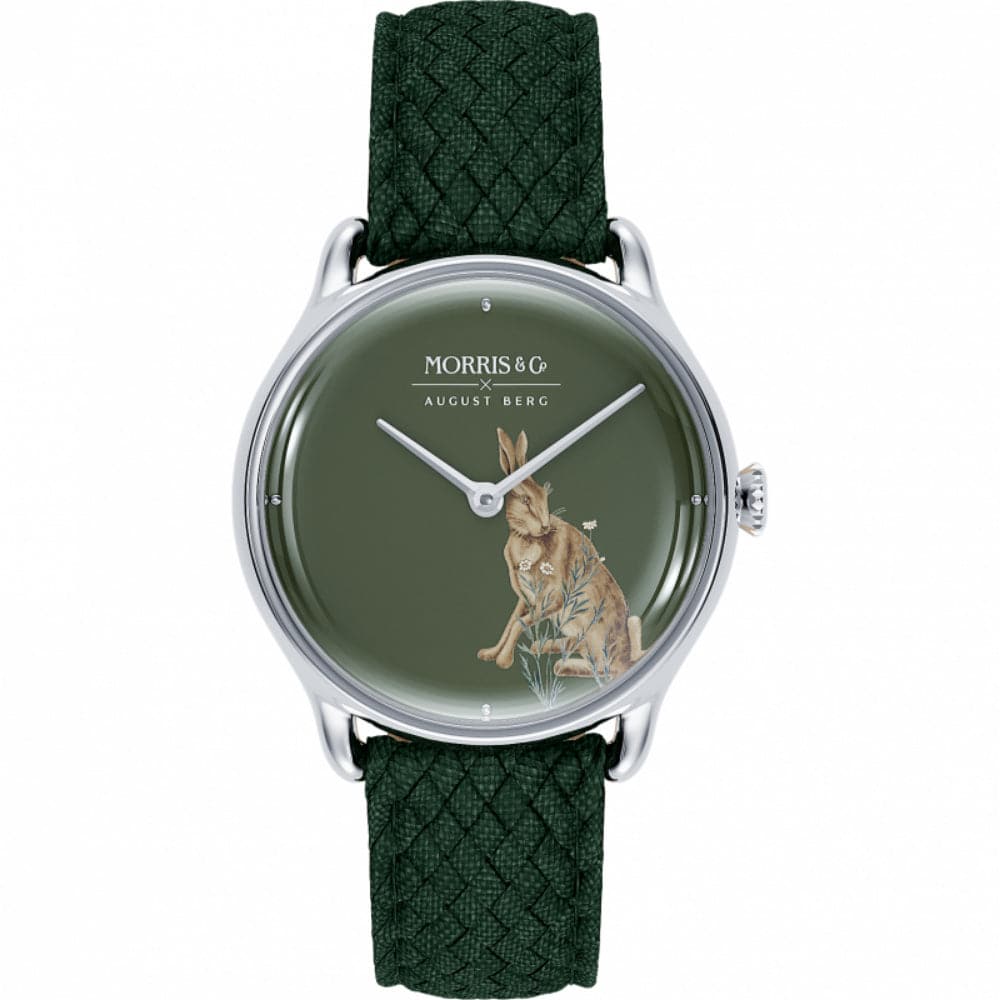 August Berg X Morris & Co. Perlon Braided Nylon Strap Unisex Watch M1FH0630E17VGN7 (30mm) - Stylish & Durable for Everyday Wear, Outdoor Adventures & Fashion Accessories