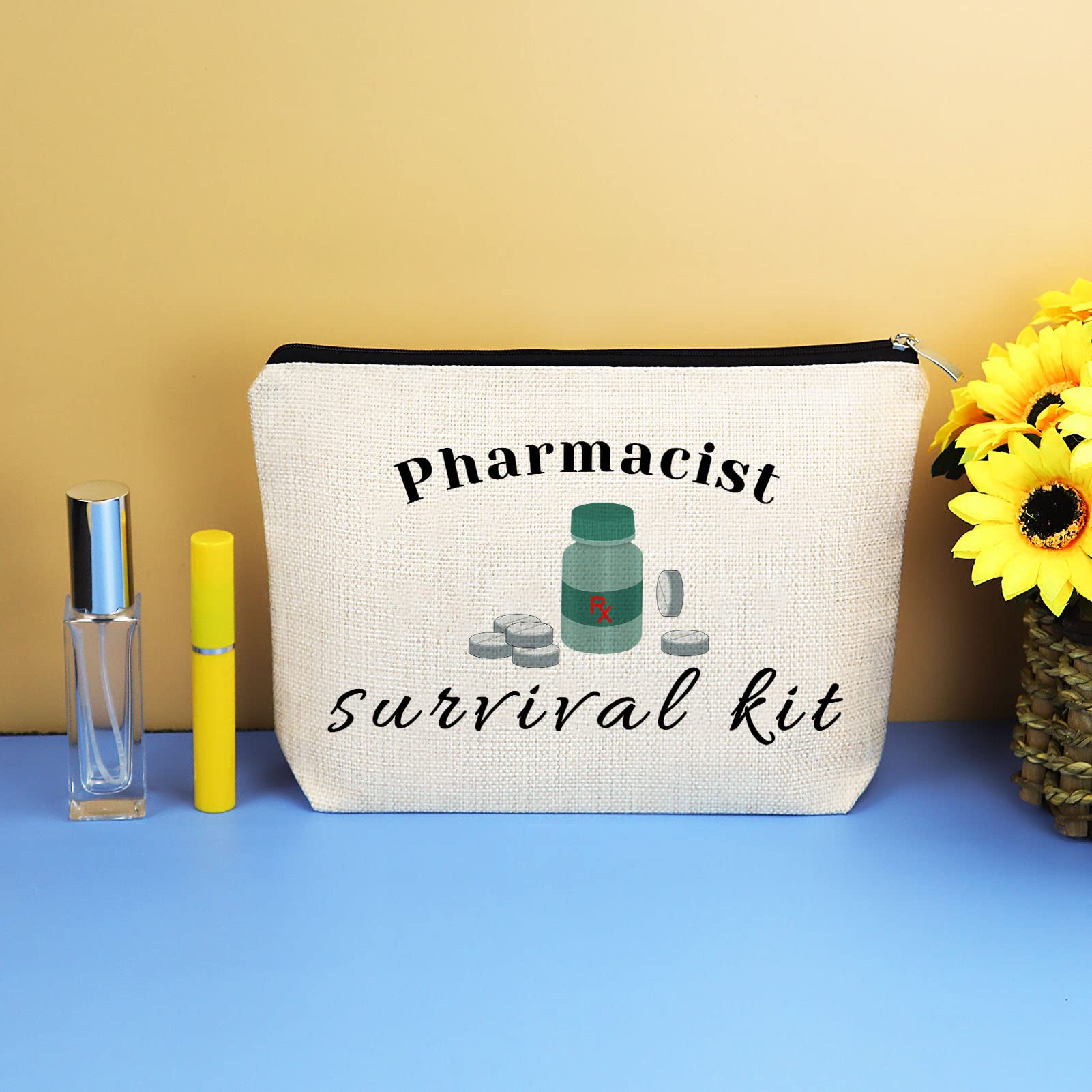 Pharmacist Gifts for Women & Men - Rx Pharmacy Cosmetic Bags & Makeup Pouch - Perfect Christmas, Birthday & Medical School Graduation Gift for Pharmacy Technicians, Nurses & Students - Inspirational Healthcare Worker Present for Work & Daily Use
