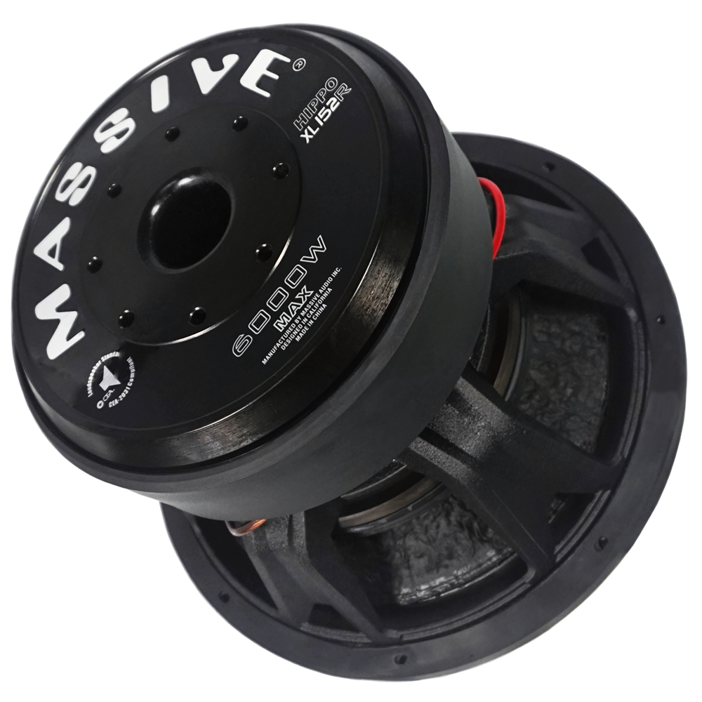 HIPPOXL152R 15-Inch 3000 Watts RMS Dual 2 Ohm 4 Voice Coil Mega Subwoofer - Powerful Bass for Car Audio & Home Theater Systems