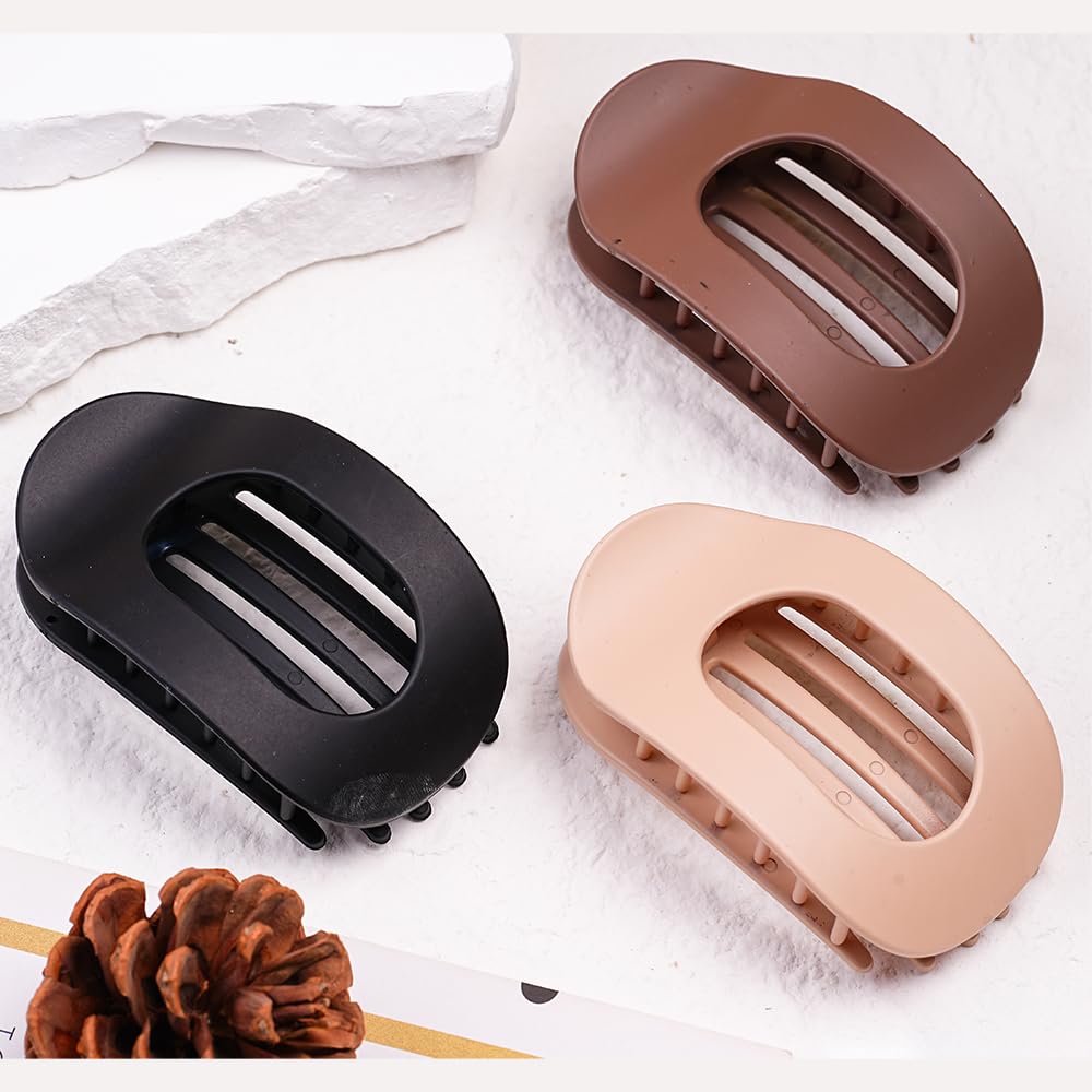 Women's Matte Duck Bill Hair Claw Clips for Thick & Thin Hair - Large Neutral Hair Clips for Ponytails, Buns & Everyday Styling