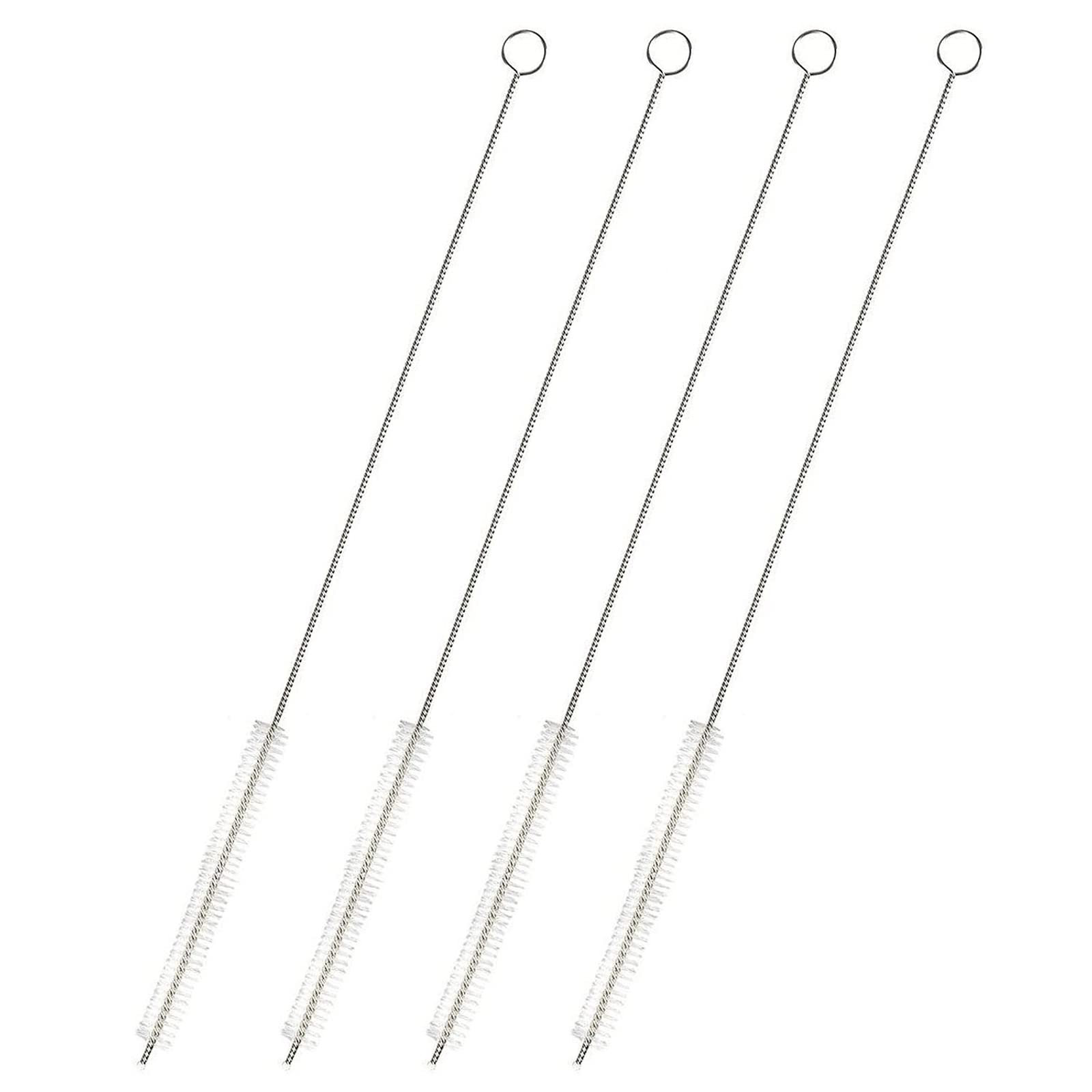 4-Pack Extra Long Stainless Steel Straw Cleaner Brush - 12
