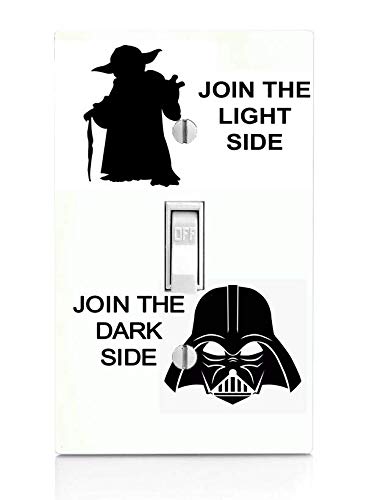 Join The Light - Join The Dark Side Quotes Printed Decorative Single Toggle Light Switch Plate Wall Cover for Bedroom, Living Room, or Office (Not a Decal)