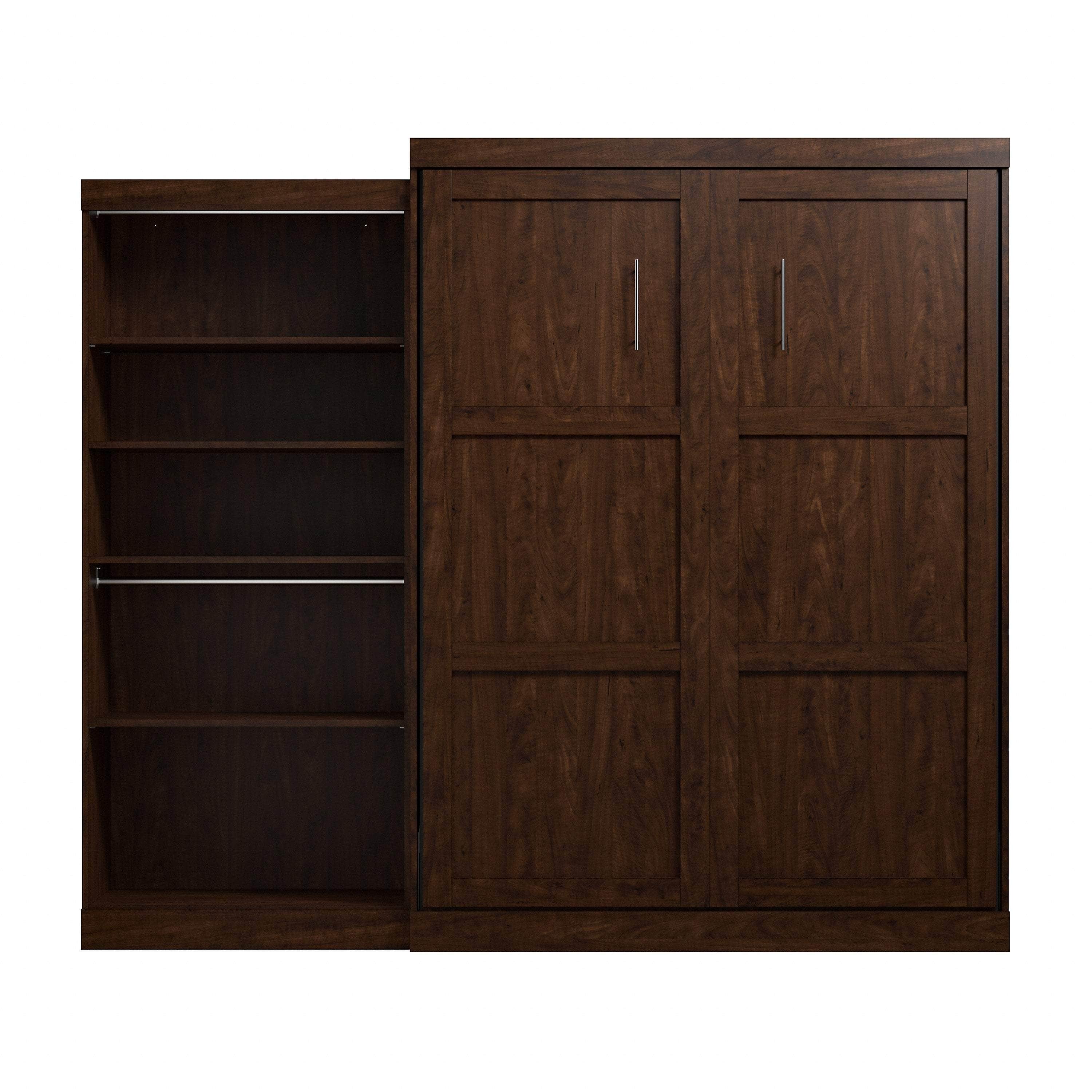 Pur Queen Murphy Wall Bed with Closet Organizer (101W) - 7 Color Options | Space-Saving Wall Bed for Small Apartments, Guest Rooms & Home Offices