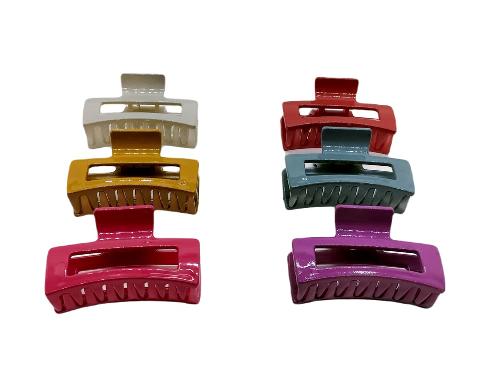 PEAcock - Glossy Solid Color Medium Hair Claw Clips for Women & Girls - Perfect for Half-Up Hairstyles, Ponytails & Everyday Hair Accessories