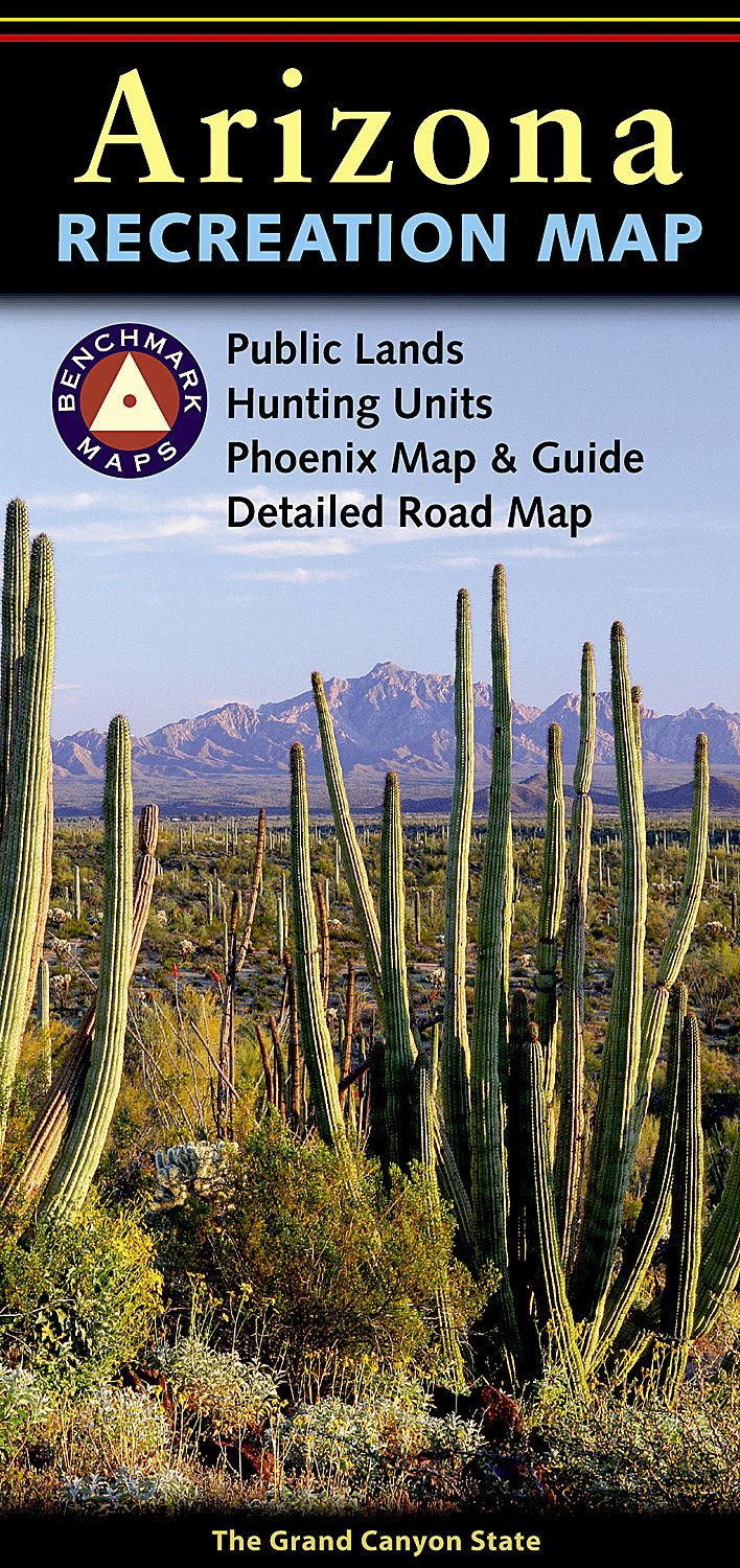 Arizona Recreation Map - Hiking, Camping & Outdoor Adventure Guide for Travelers & Explorers