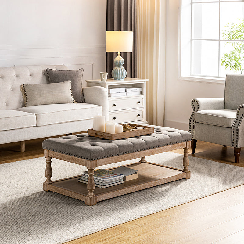 Isaak Upholstered Storage Ottoman Bench with Lift Top - Extra Seating & Hidden Storage for Living Room, Bedroom, or Nursery - Perfect for Blankets, Toys & Home Organization