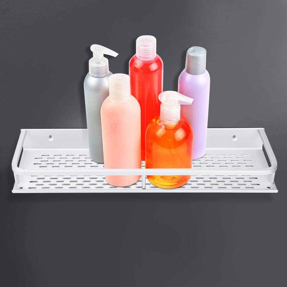 Wall Mounted Bathroom Organizer - Aluminum Shower Storage Basket & Holder with Full Guardrail (40x124cm) - Space Saving Bathroom Wall Rack for Toiletries, Towels & Wash Supplies - Perfect for Small Bathrooms & Showers
