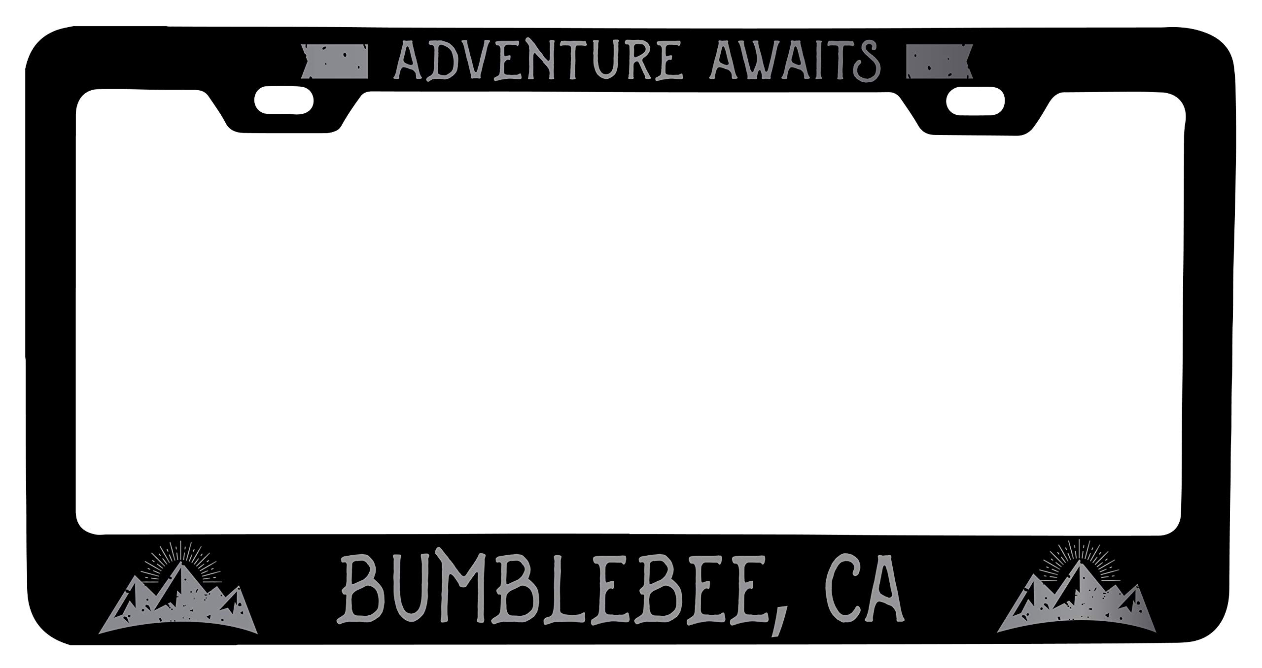 Bumblebee California Laser Etched Vanity Black Metal License Plate Frame - Custom Car Accessory for Cars, Trucks & SUVs - Perfect for Personalization & Gift Giving