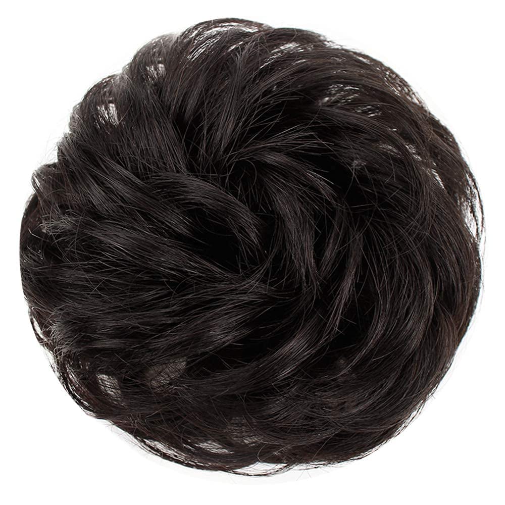 MoonEyes 1 Piece Brown Hair Bun Extension - Synthetic Fiber Hairpiece for Women | Perfect for Updos, Weddings, and Cosplay