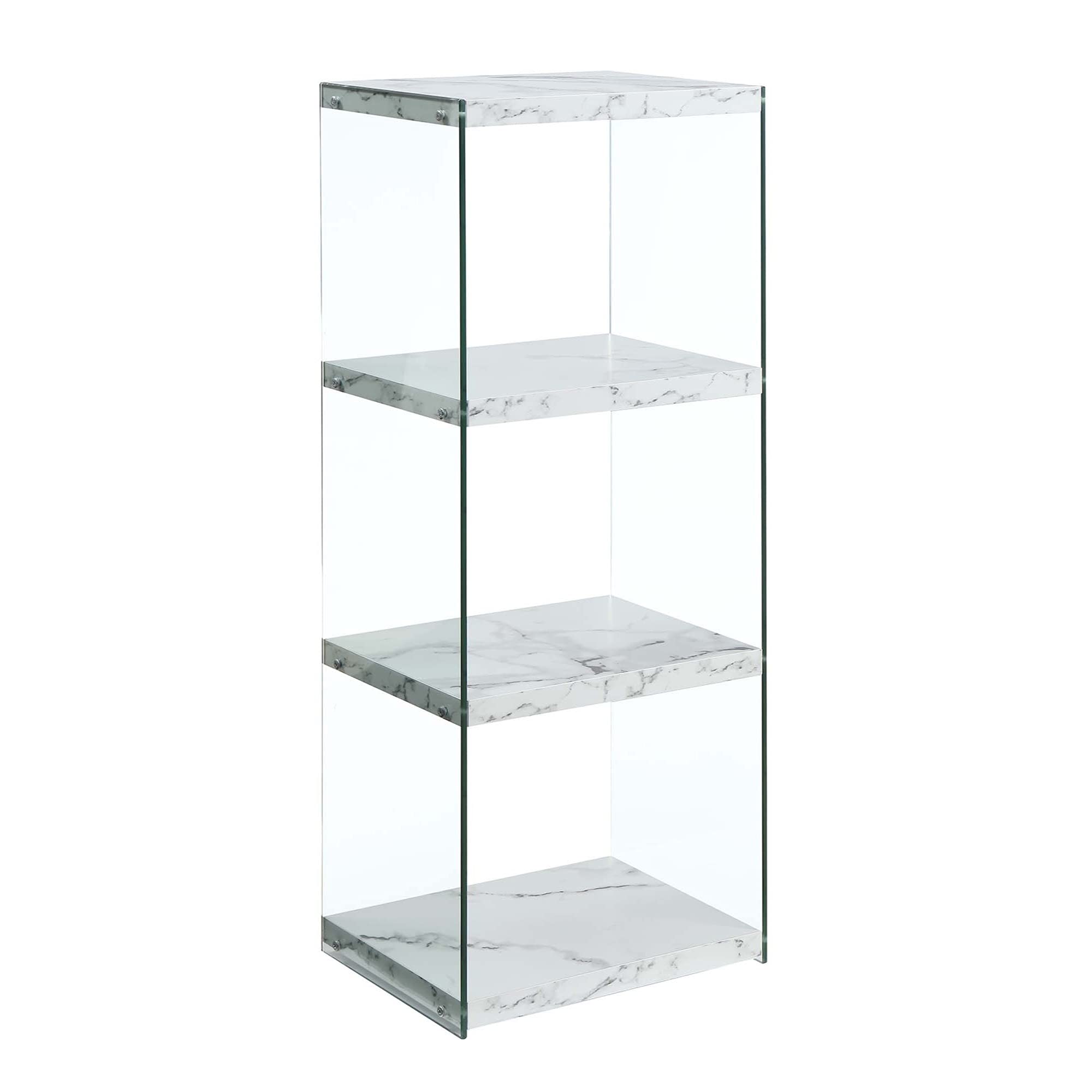 Ergode SoHo 4 Tier Tower Bookcase - Modern Wooden Bookshelf for Home Office, Living Room & Bedroom Organization - Perfect for Storing Books, Decor & Storage Bins