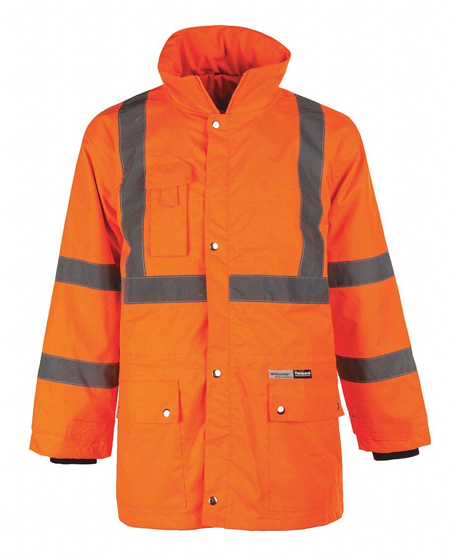 Unisex Insulated Hooded Jacket - XL Size, Warm Orange Winter Coat for Men & Women | Perfect for Outdoor Activities, Hiking & Cold Weather