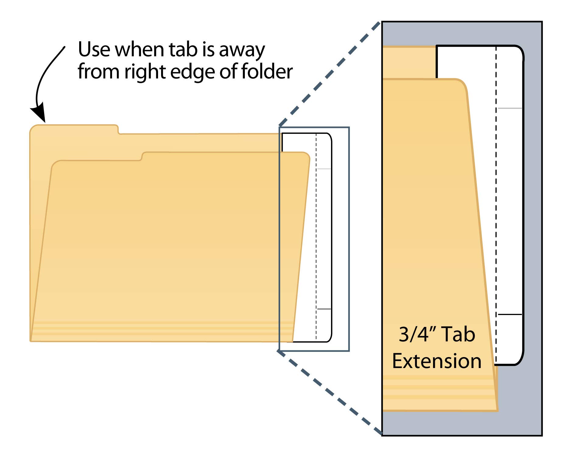 Tabbies Extenda-Jacket Strips - Convert Top Tab Folders to End Tab File Folders, White, 3/4