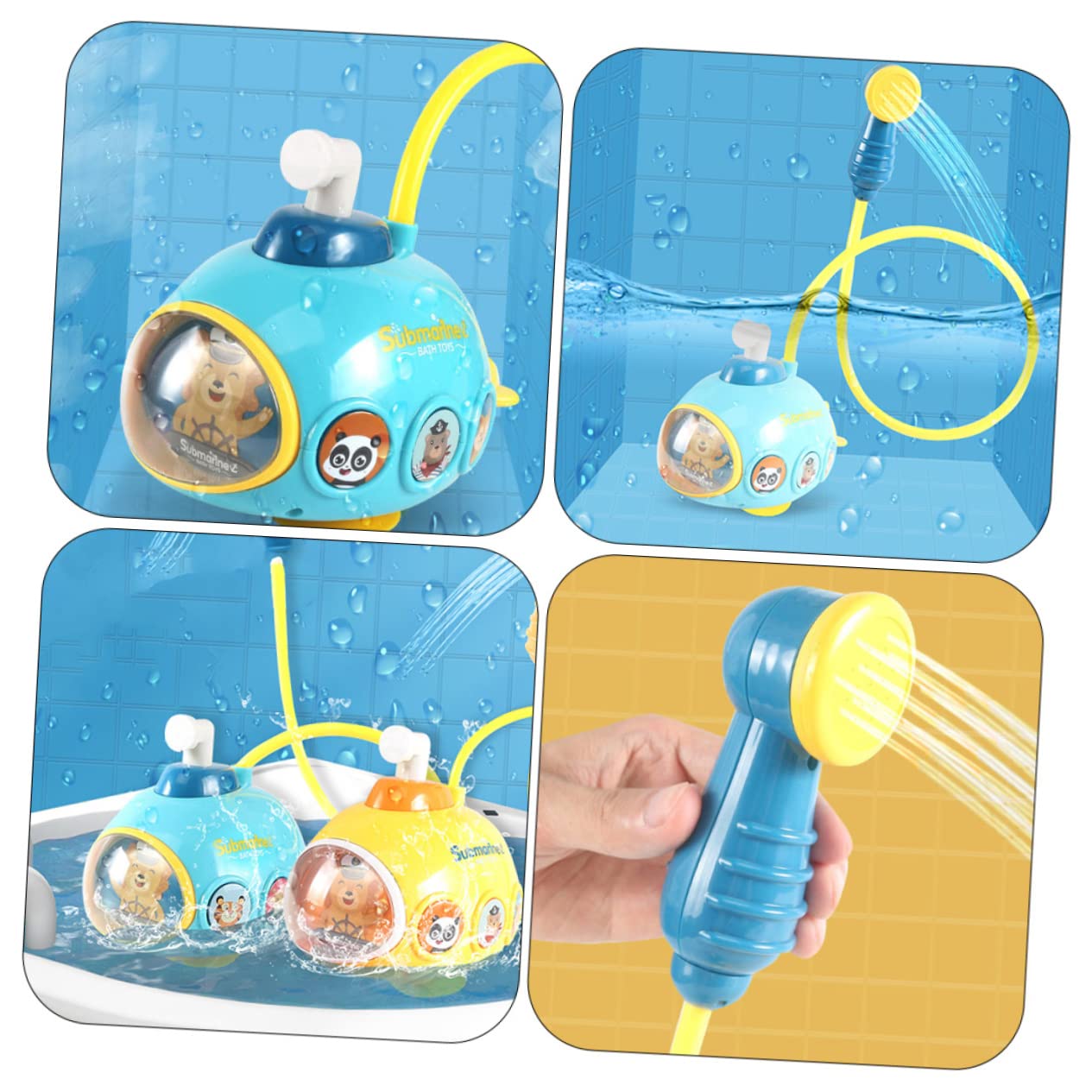 UPKOCH 2-Pack Electric Water Spray Bath Toys for Kids - Blue Plastic Shower Toys for Toddlers, Fun Bathtime Play for Boys & Girls - Perfect for Splash Play, Sensory Development & Bath Time Entertainment