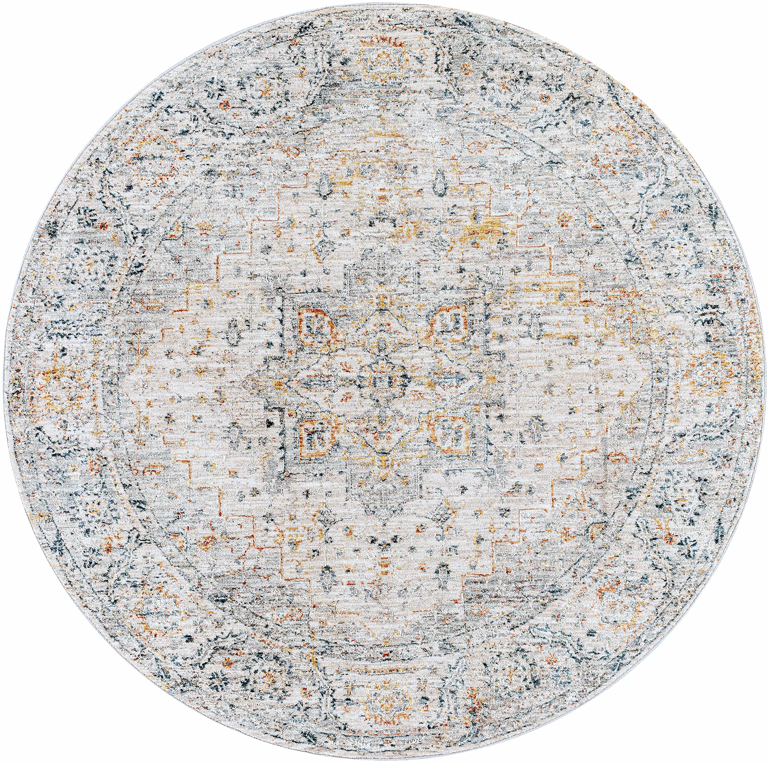 Premium Hauteloom Darvel Area Rug for Living Room & Bedroom - Soft Beige, Green, Red 5' x 7'5