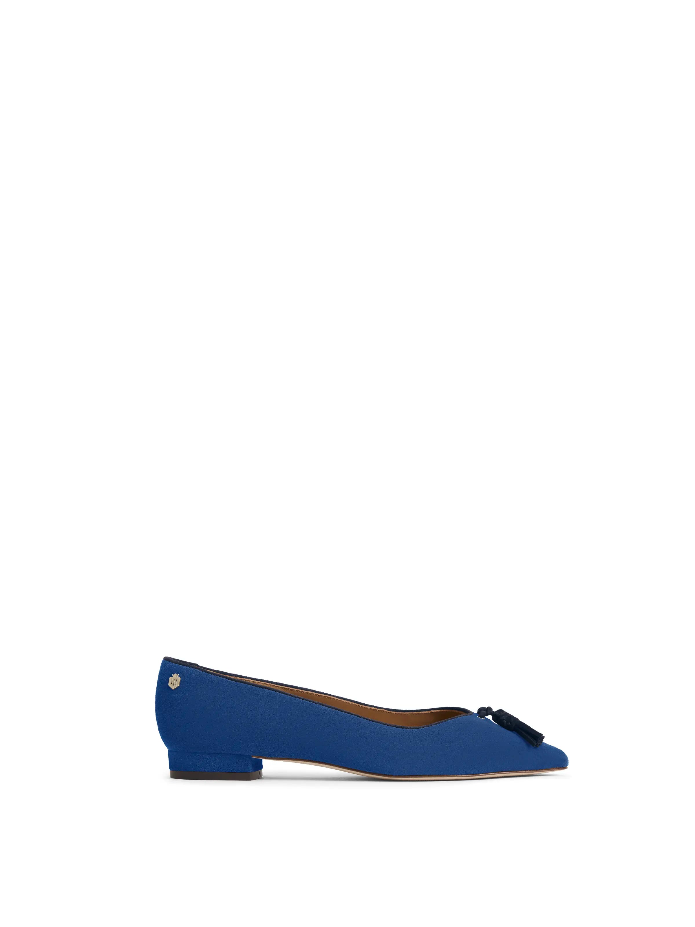 Newbury Pump Women's Shoes - Porto Blue & Navy Suede Loafers | Comfortable Slip-On Casual Flats for Work, Office & Everyday Wear