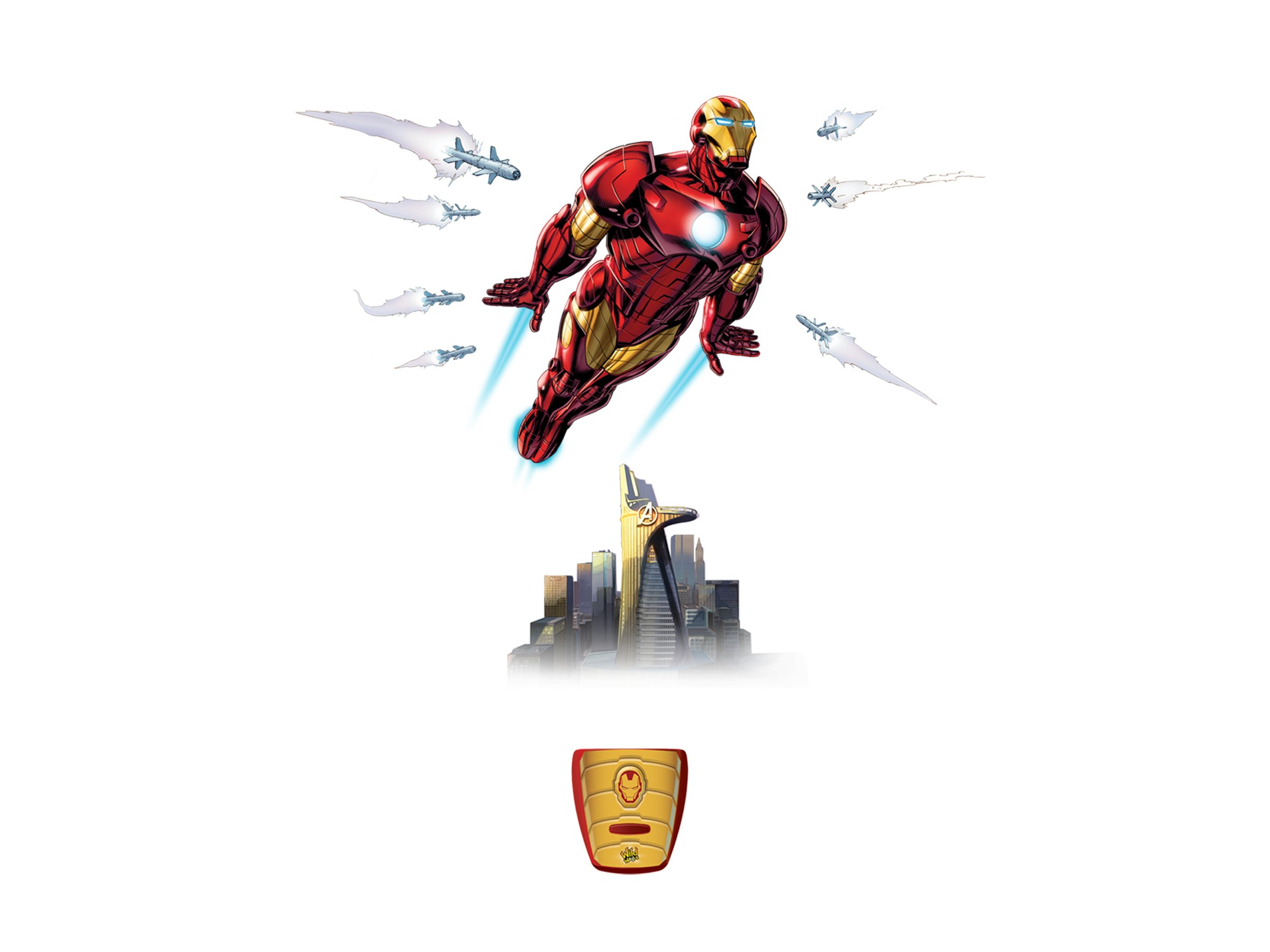 Uncle Milton Iron Man Wild Walls Light and Sound Room Decor - Superhero Themed Bedroom Accessories for Kids & Marvel Fans - Perfect for Boys' Rooms, Playrooms, and Collectors