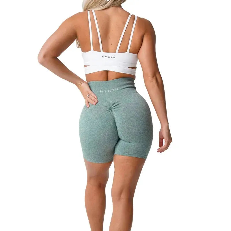 NVGTN Scrunch Seamless Yoga Shorts for Women - High Waisted Spandex Workout Shorts with Butt Lifting Design, Breathable & Elastic Gym Running Athletic Shorts - Perfect for Yoga, Pilates, Running & Lounge Wear