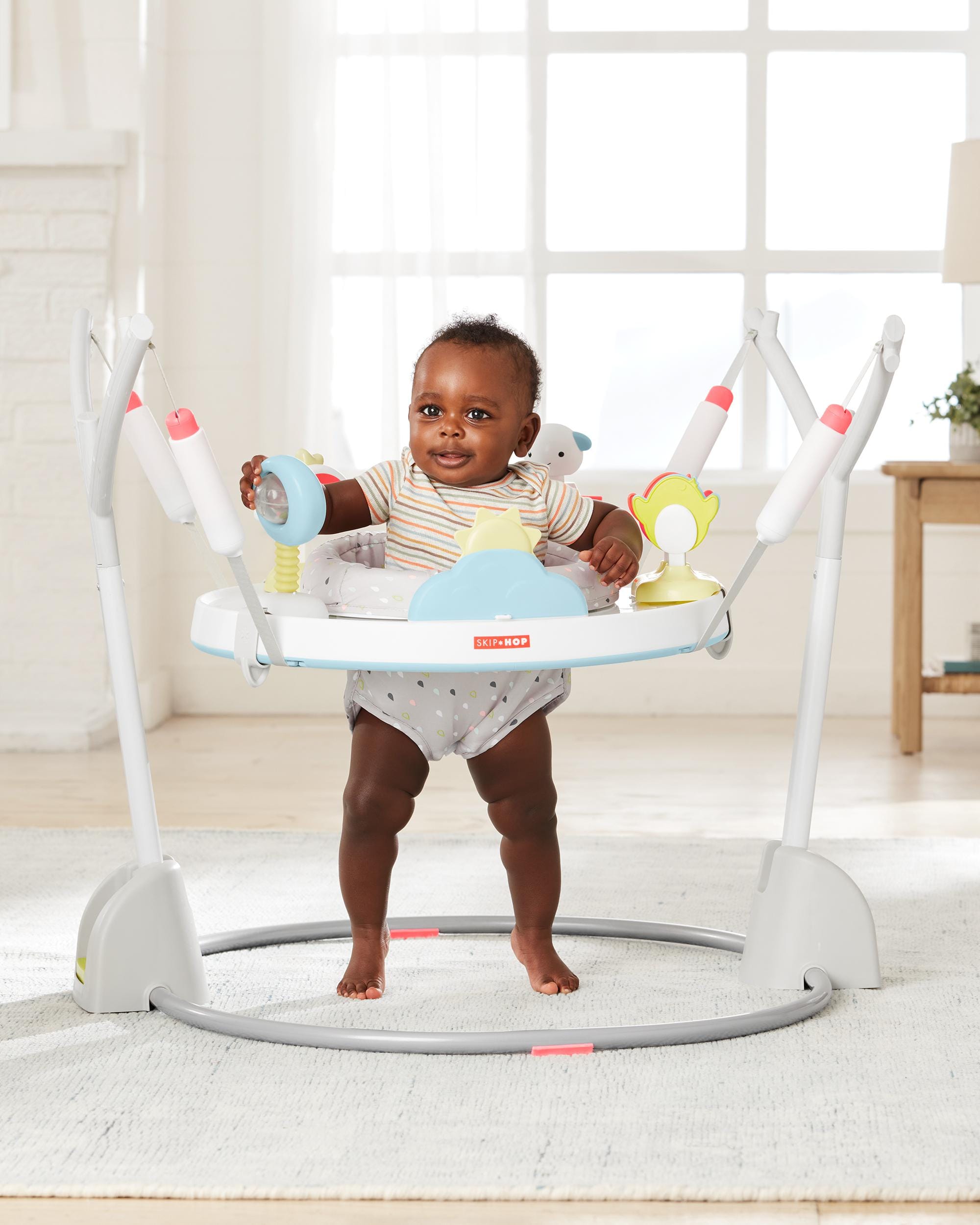 Skip Hop Silver Lining Cloud Play & Fold Baby Activity Jumper - Interactive Infant Toy for Playtime & Early Development, Perfect for Nursery & Daycare Use
