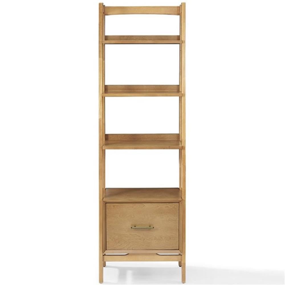 Pemberly Row 25 Inch 4 Shelf Bookcase in Acorn Finish - Perfect for Home Office, Living Room, and Bedroom Storage