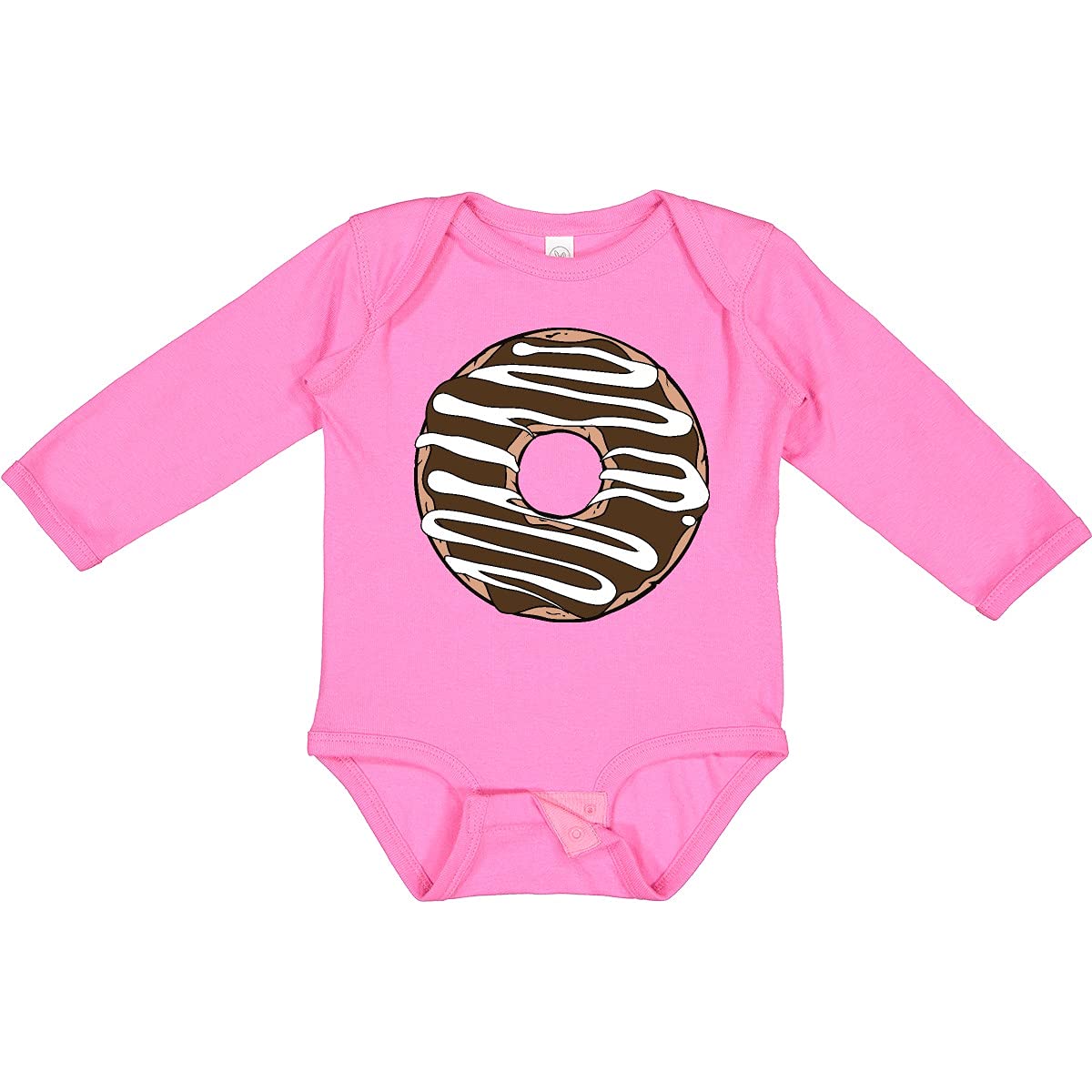 Inktastic Chocolate Donut Baby Bodysuit - Cute Doughnut with Icing Long Sleeve Creeper for Newborns & Infants - Perfect for Birthday Parties, Photo Shoots & Everyday Wear