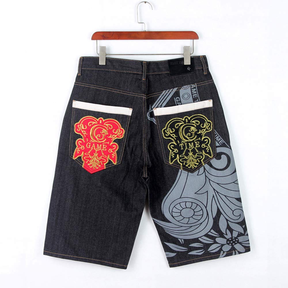 Chowsir Men's Baggy Hip Hop Jeans - Loose Fit Embroidered Denim Pants for Casual Streetwear & Urban Fashion | Perfect for Hip Hop, Street Style, and Everyday Wear