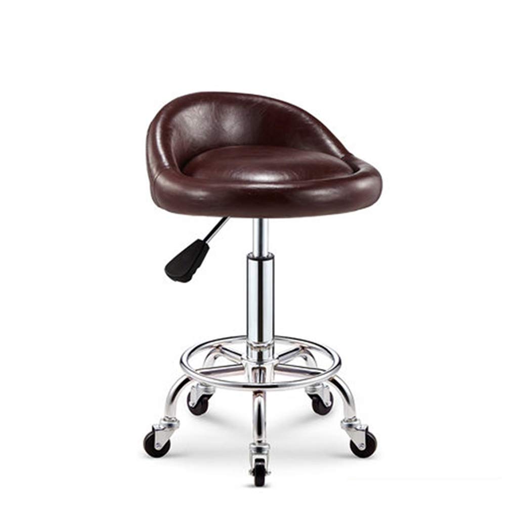 ZUOANCHEN Adjustable Swivel Bar Stool with Backrest - 360° Rotating Hydraulic Gas Lift Office Chair for Salon, Massage, Hairdressing & Tattoo Parlors - 5 Caster Wheels for Smooth Mobility - Perfect for Beauty Clinics, Nail Salons & Home Office Use