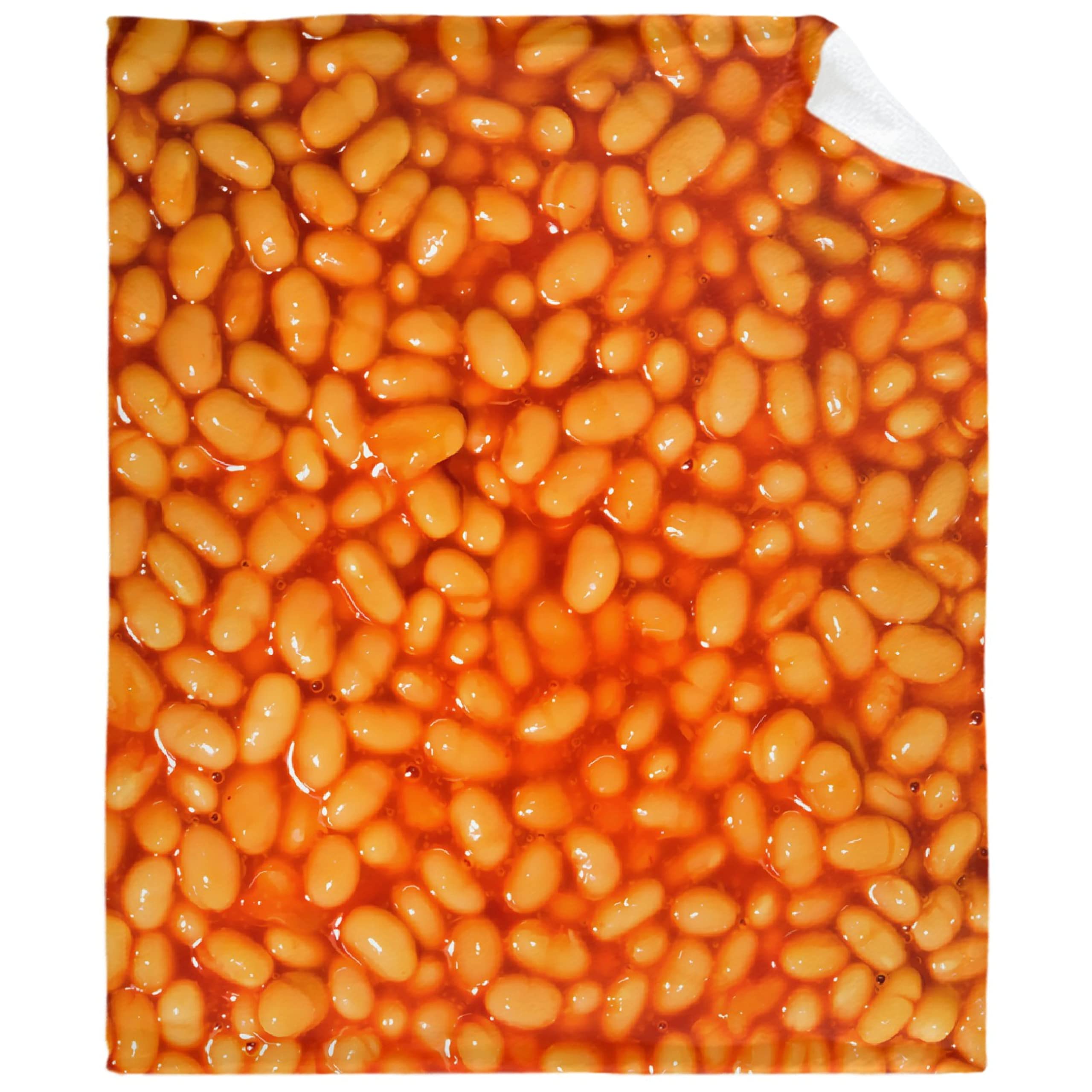 Todeyya Baked Beans Blanket - Ultra Soft Flannel Fleece Throw Blanket | Plush Lightweight Cozy Microfiber Blanket for Couch, Sofa & Bed (120